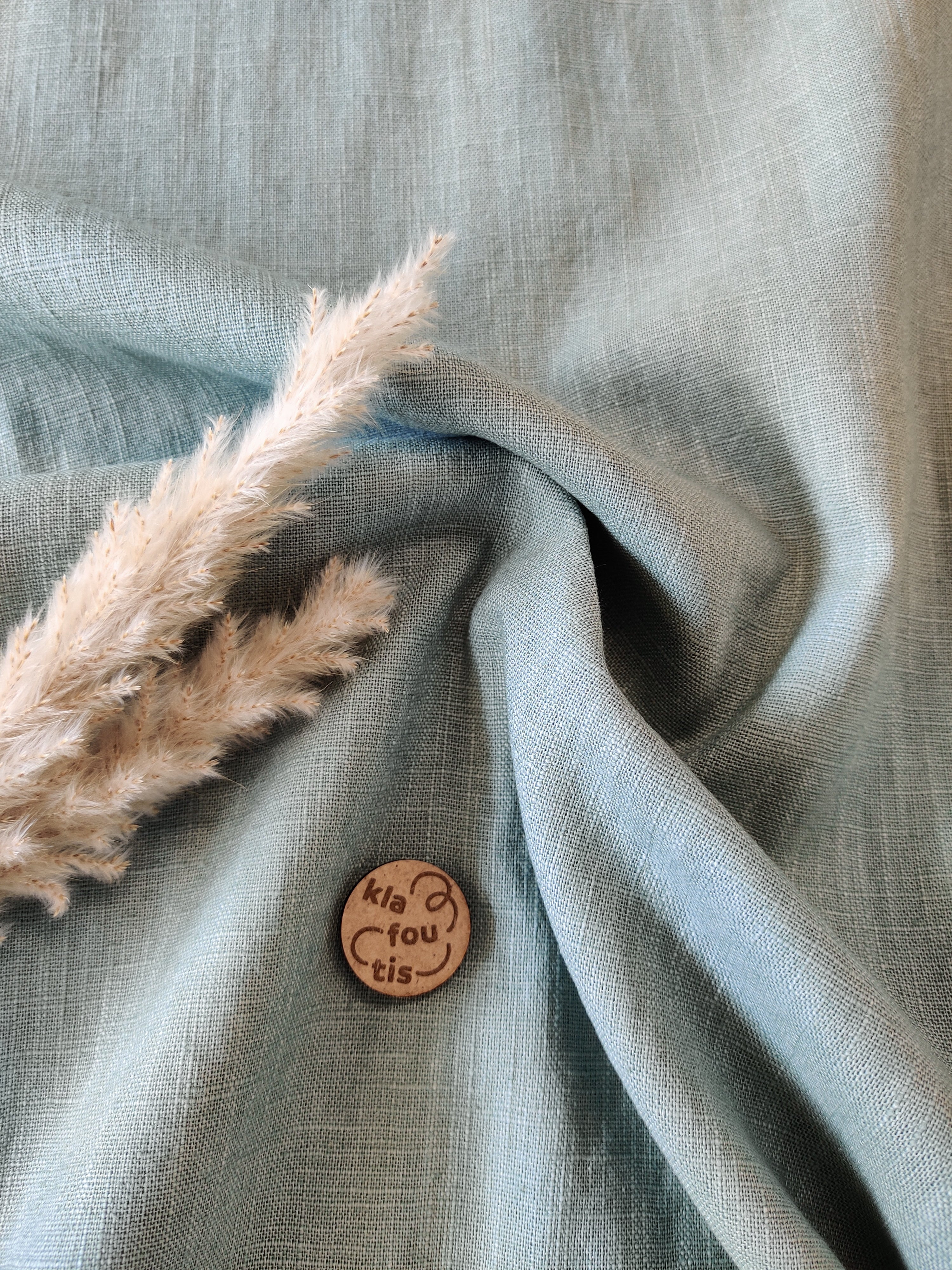 Lin coton - Bleu gris