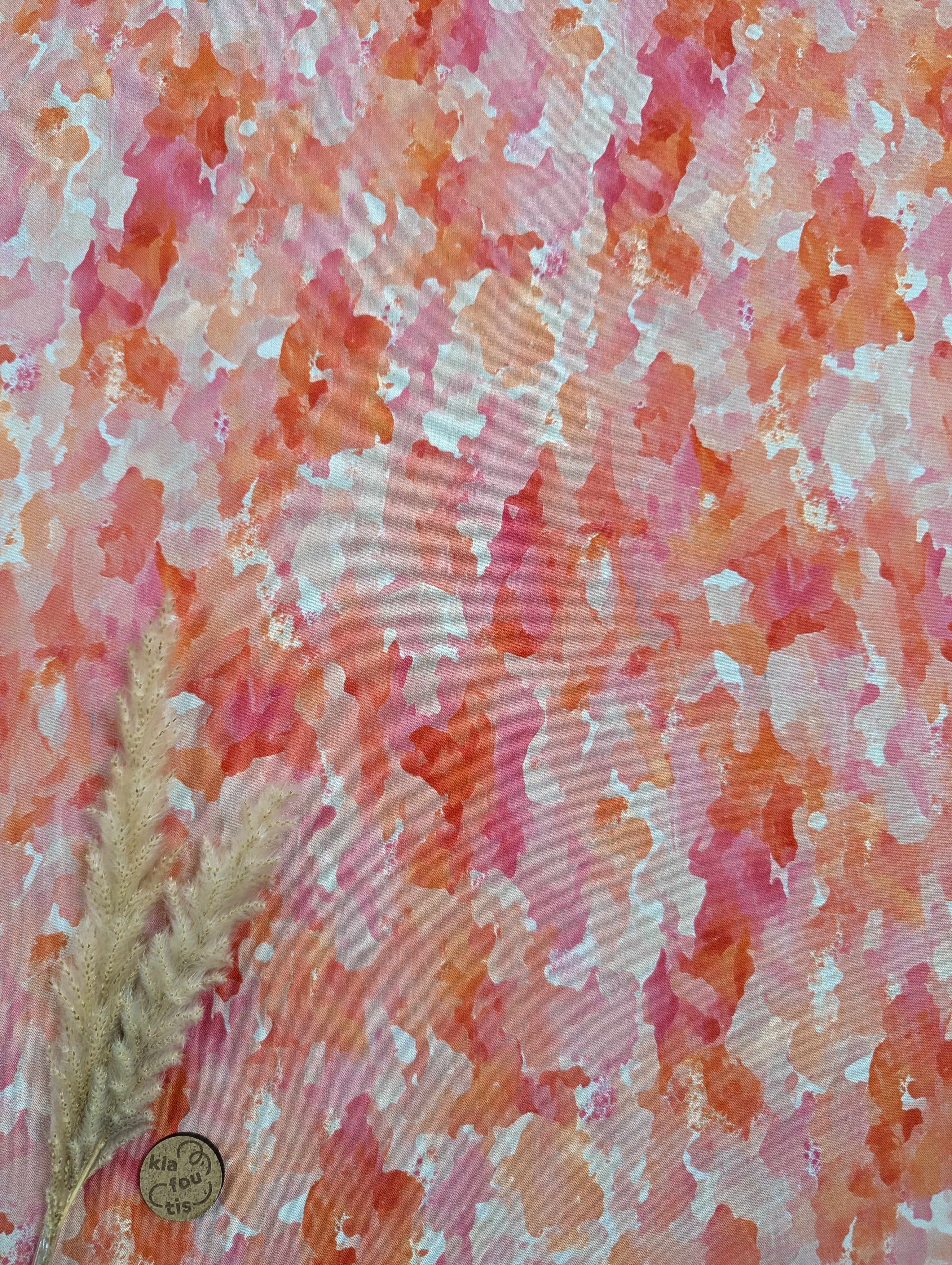 Popeline de viscose corail - ton sur ton