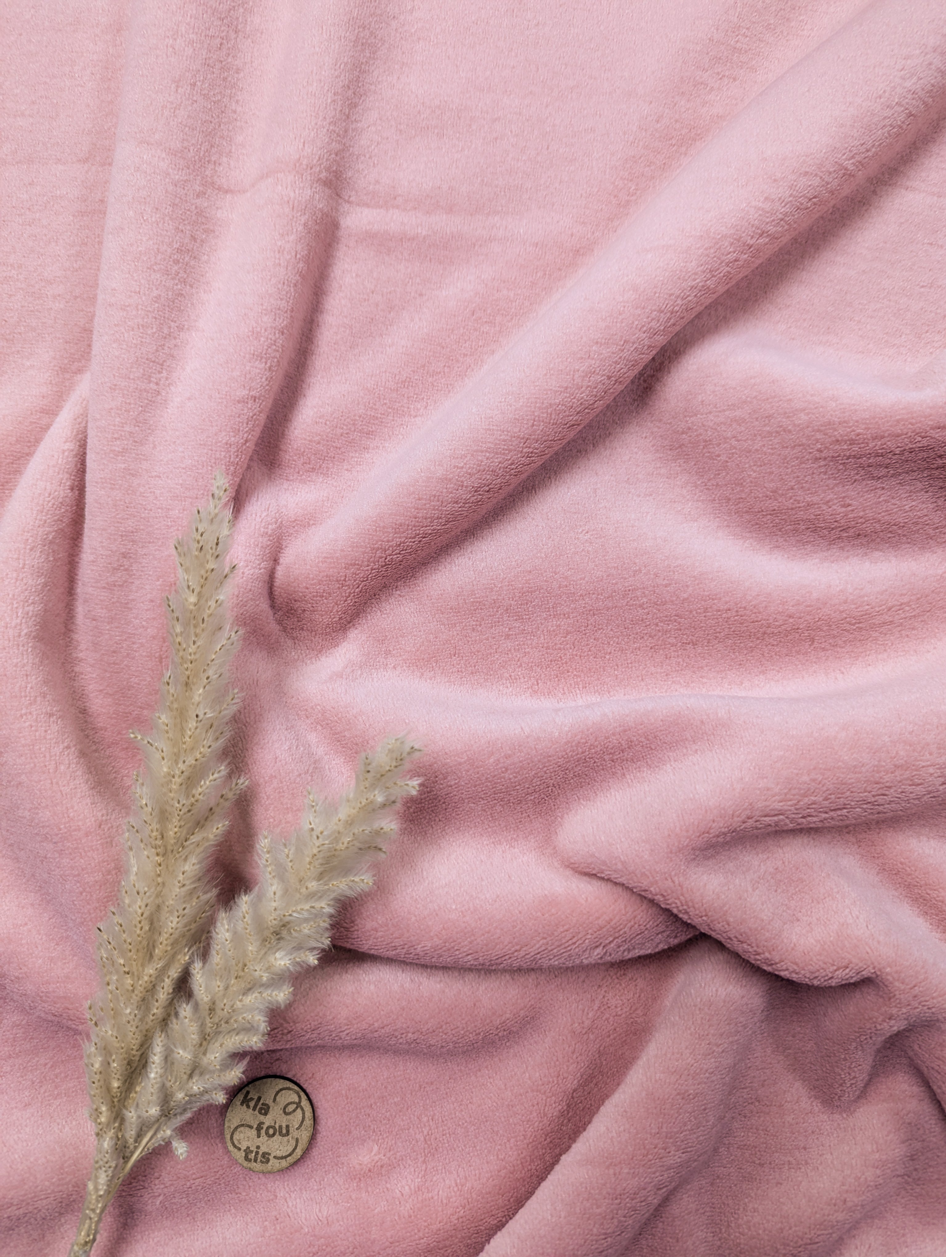 Tissu doudou double face - rose