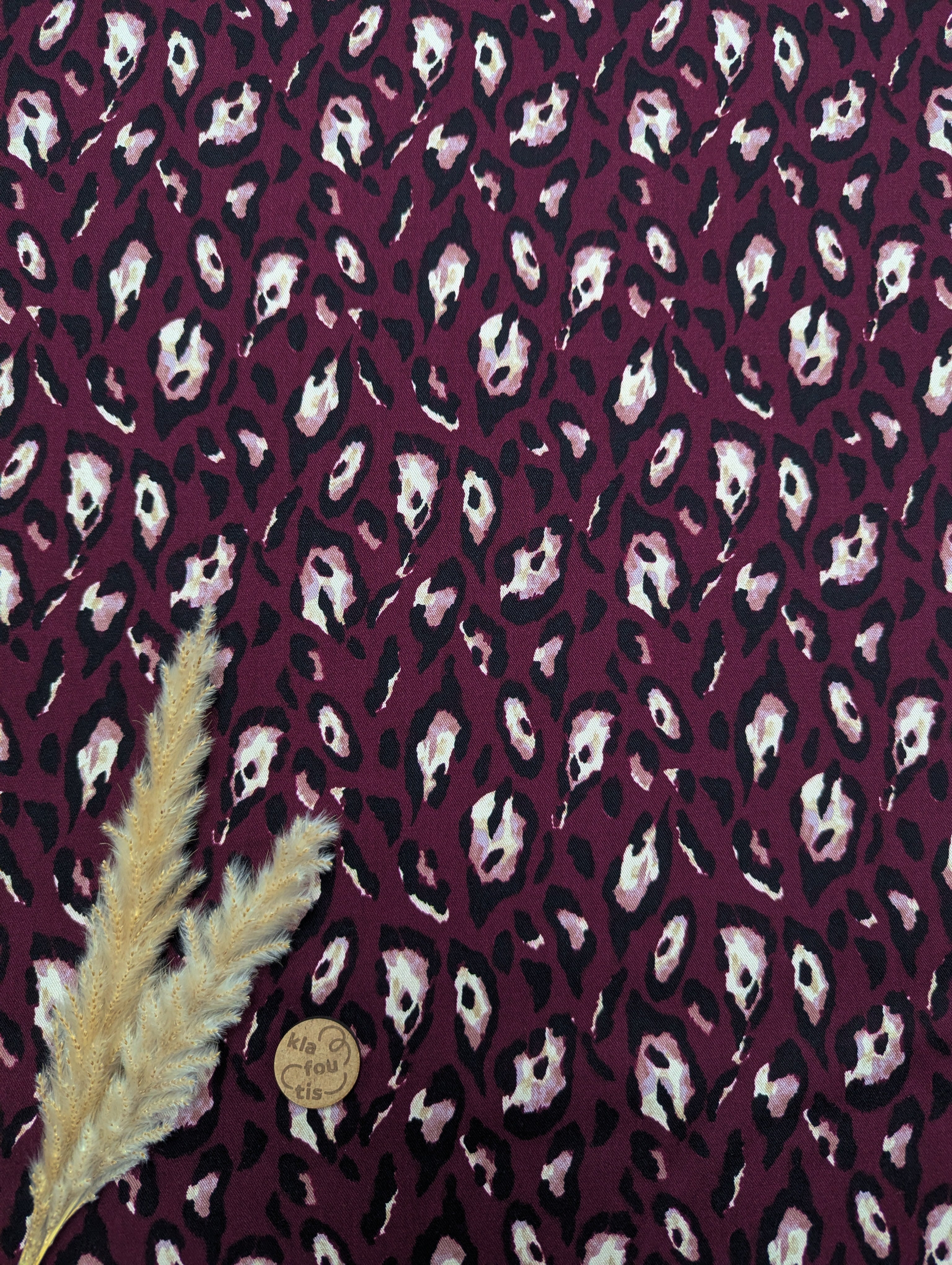 Twill de viscose lie de vin - graou rosé