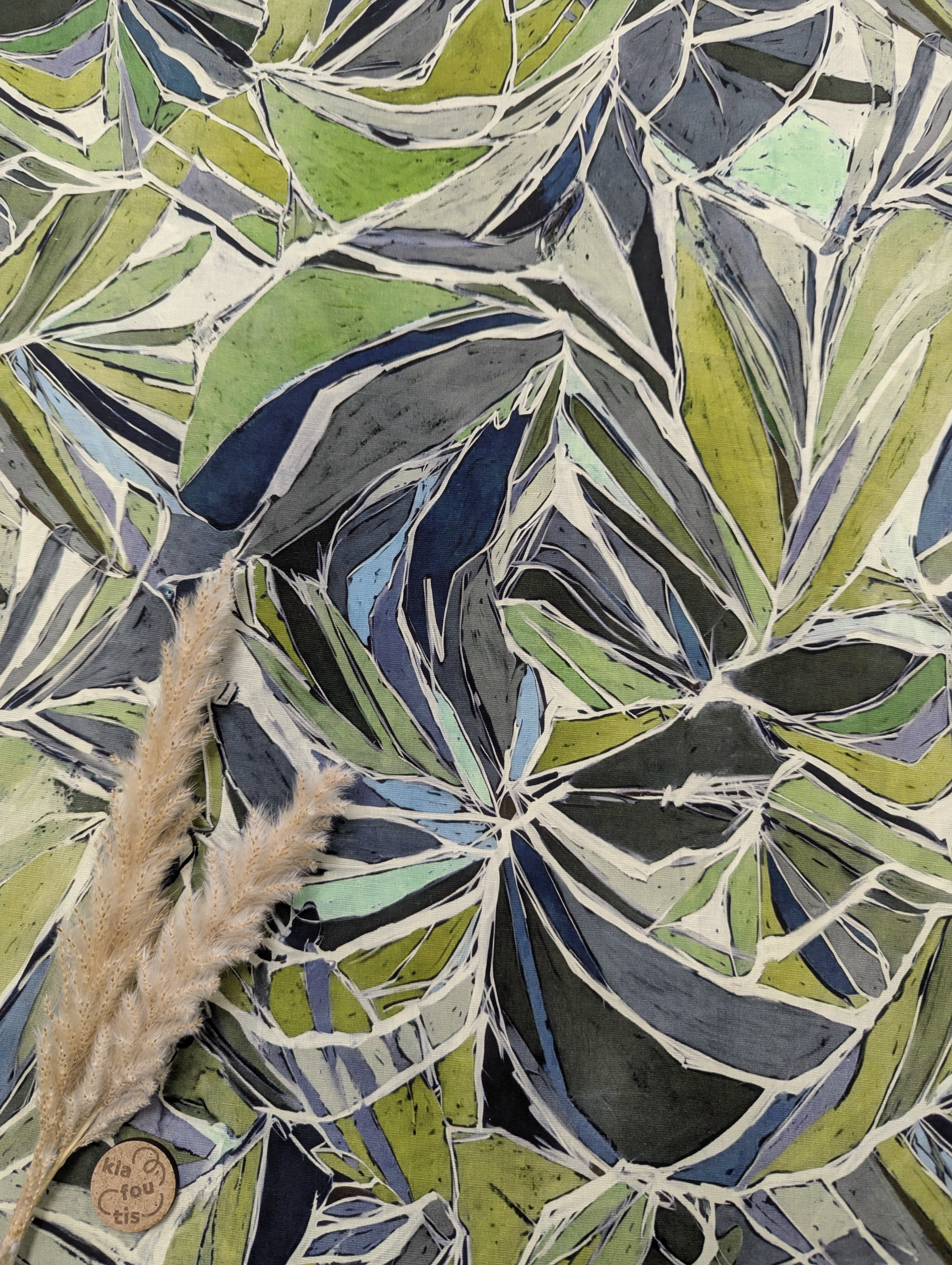 Popeline de tencel verte - sous-bois