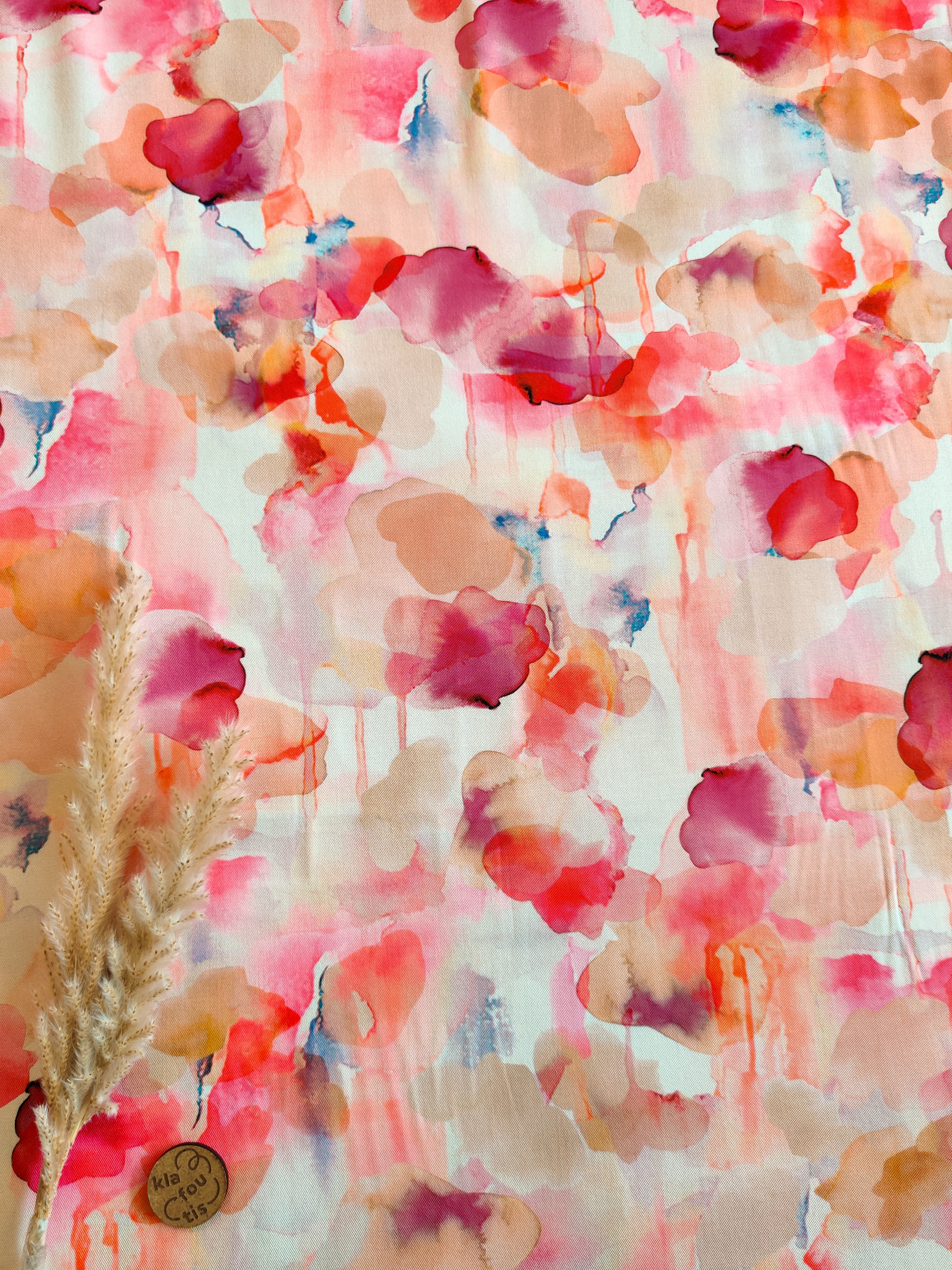 Twill de viscose stretch - Pluie de pétales