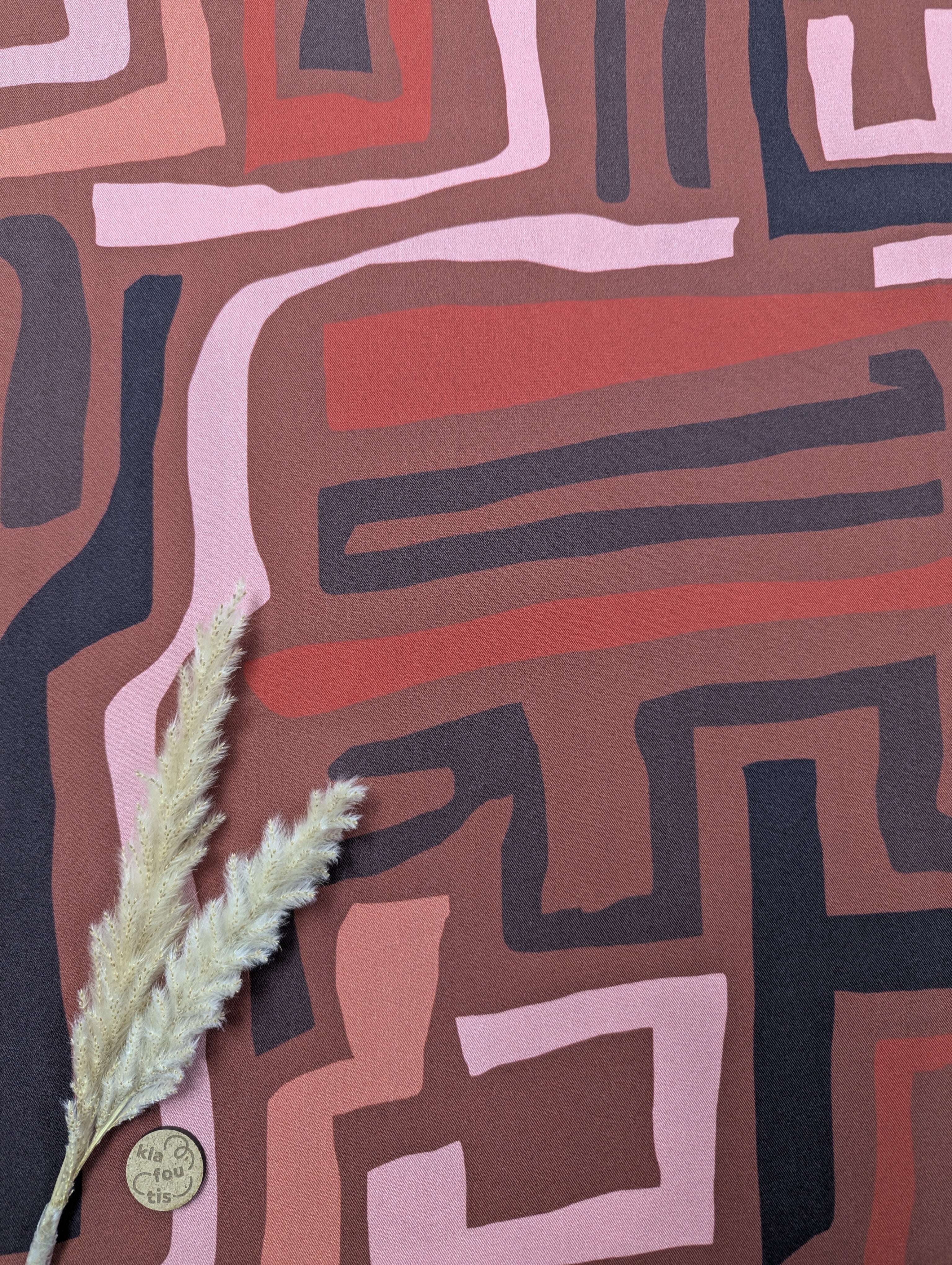 Twill de viscose terra - labyrinthe