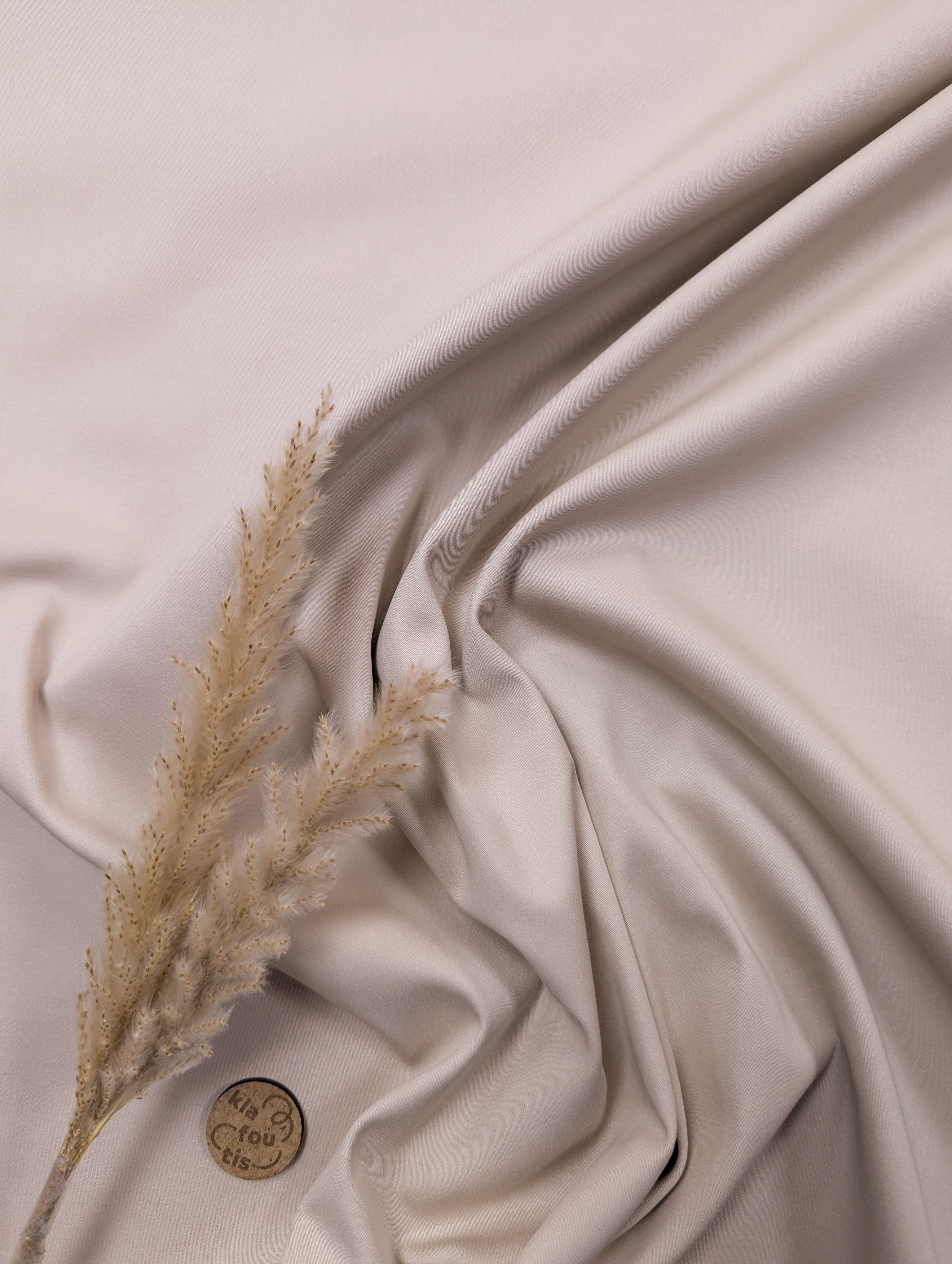 Satin de Coton stretch -  Beige sable