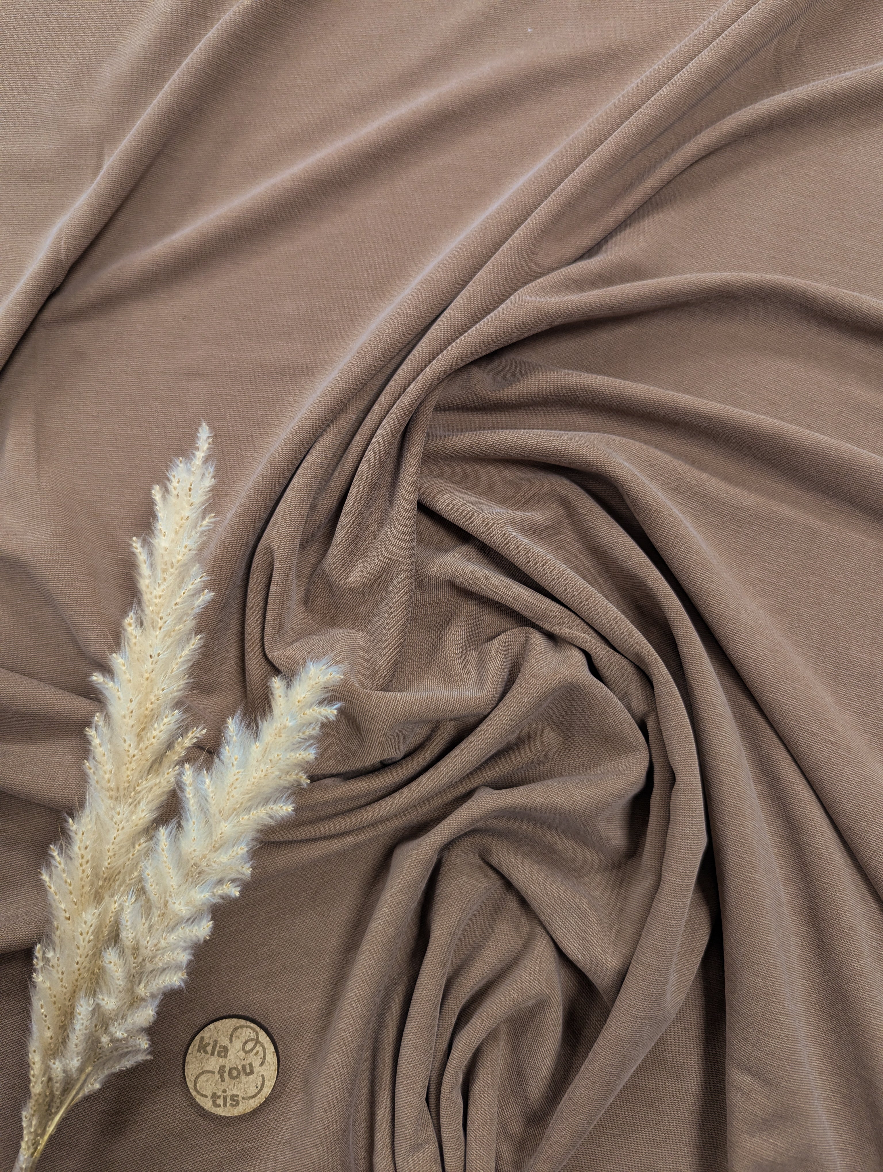 Jersey interlock de viscose - chocolat au lait