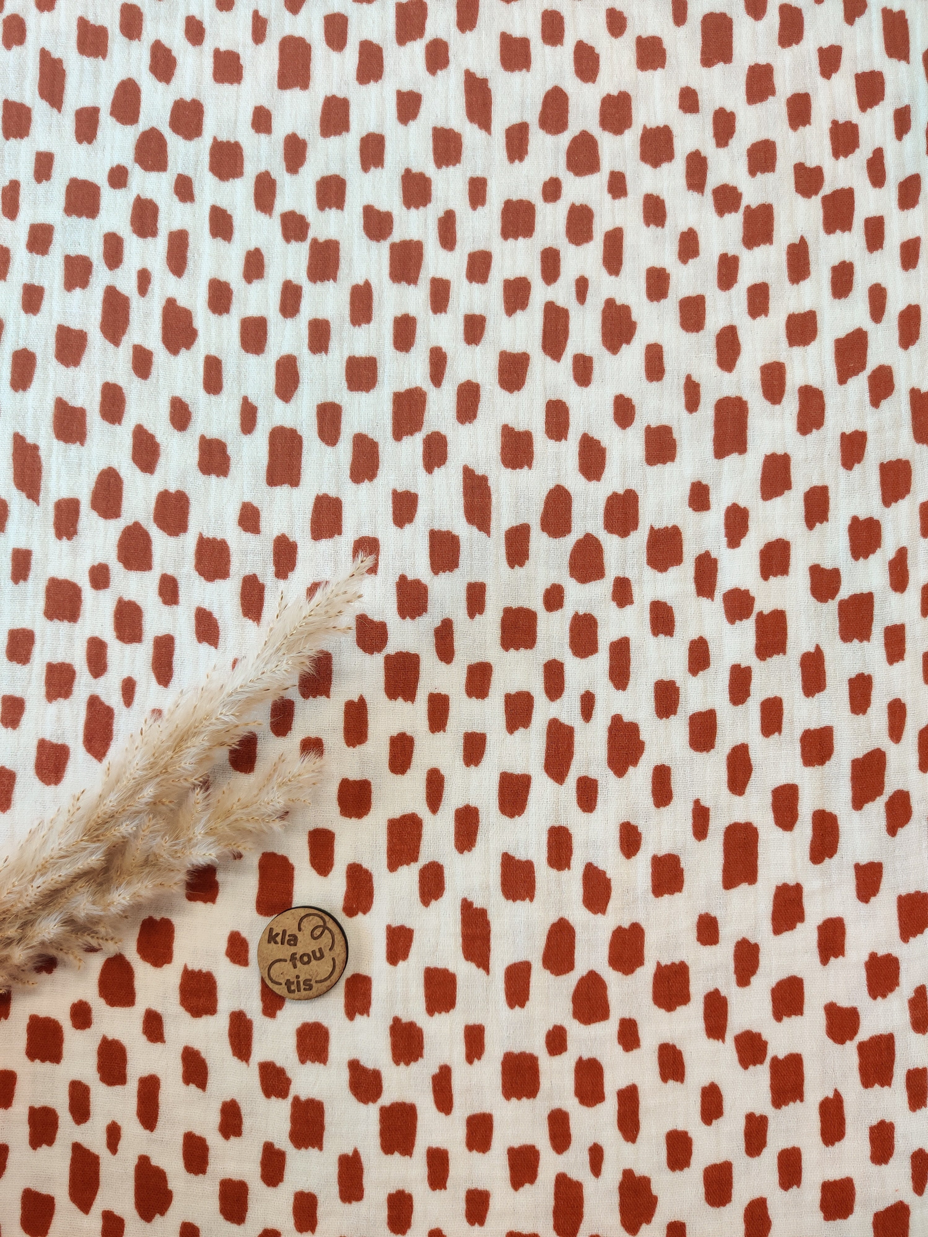 Double gaze écrue - Éclats d’argile