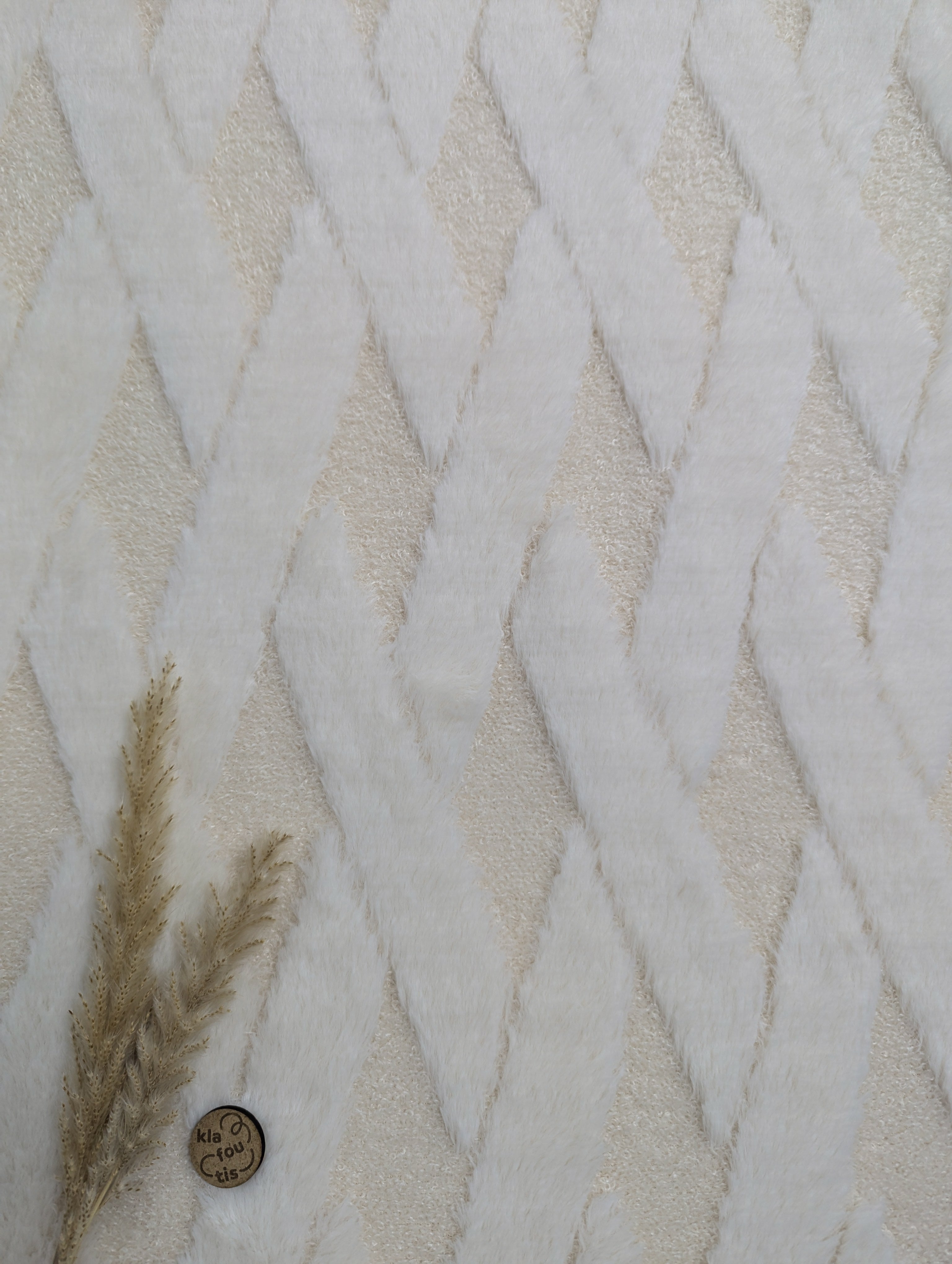 Fausse fourrure écru - entrelacement