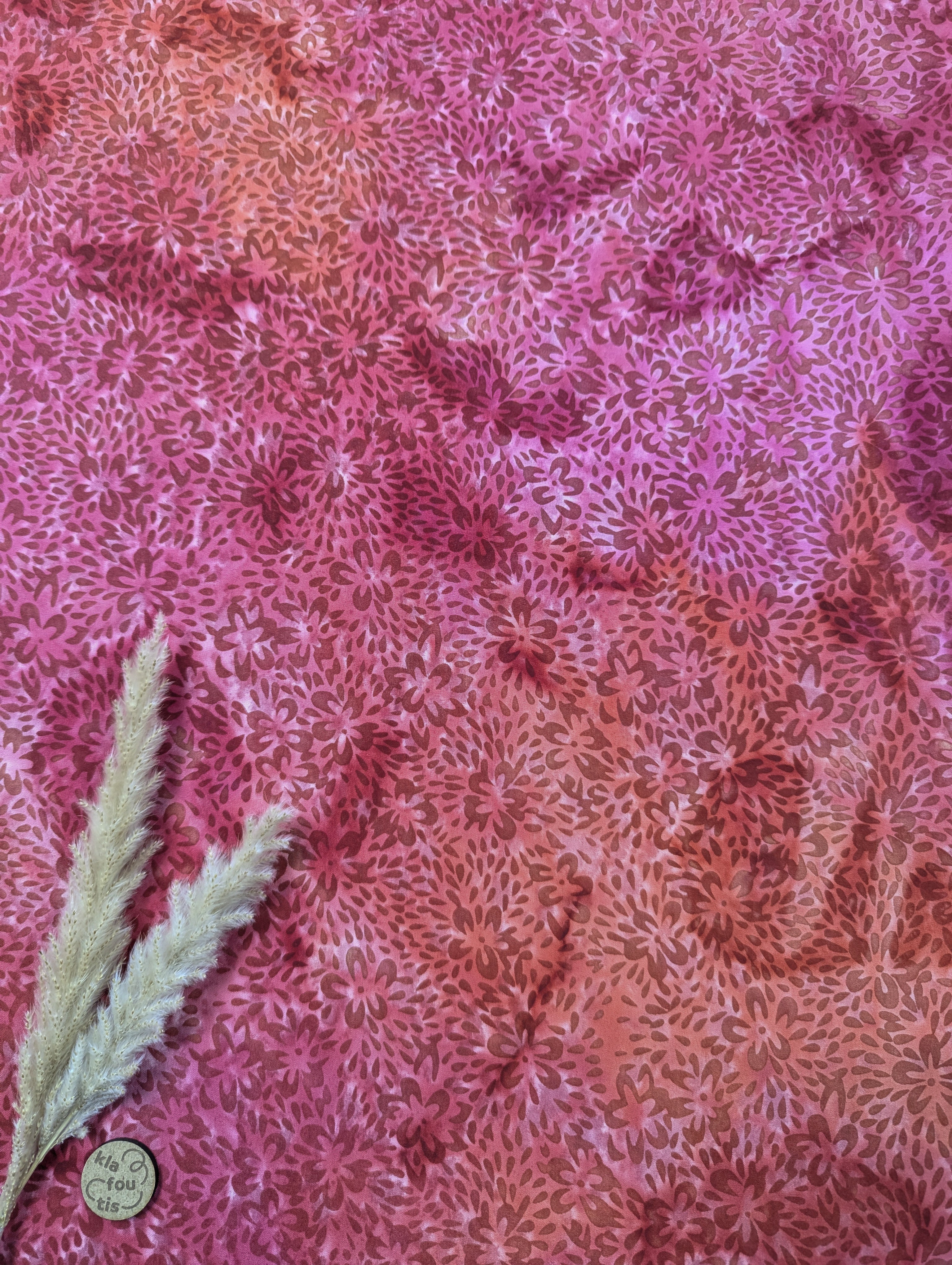 Popeline de viscose Batik rose rouge - camaïeu