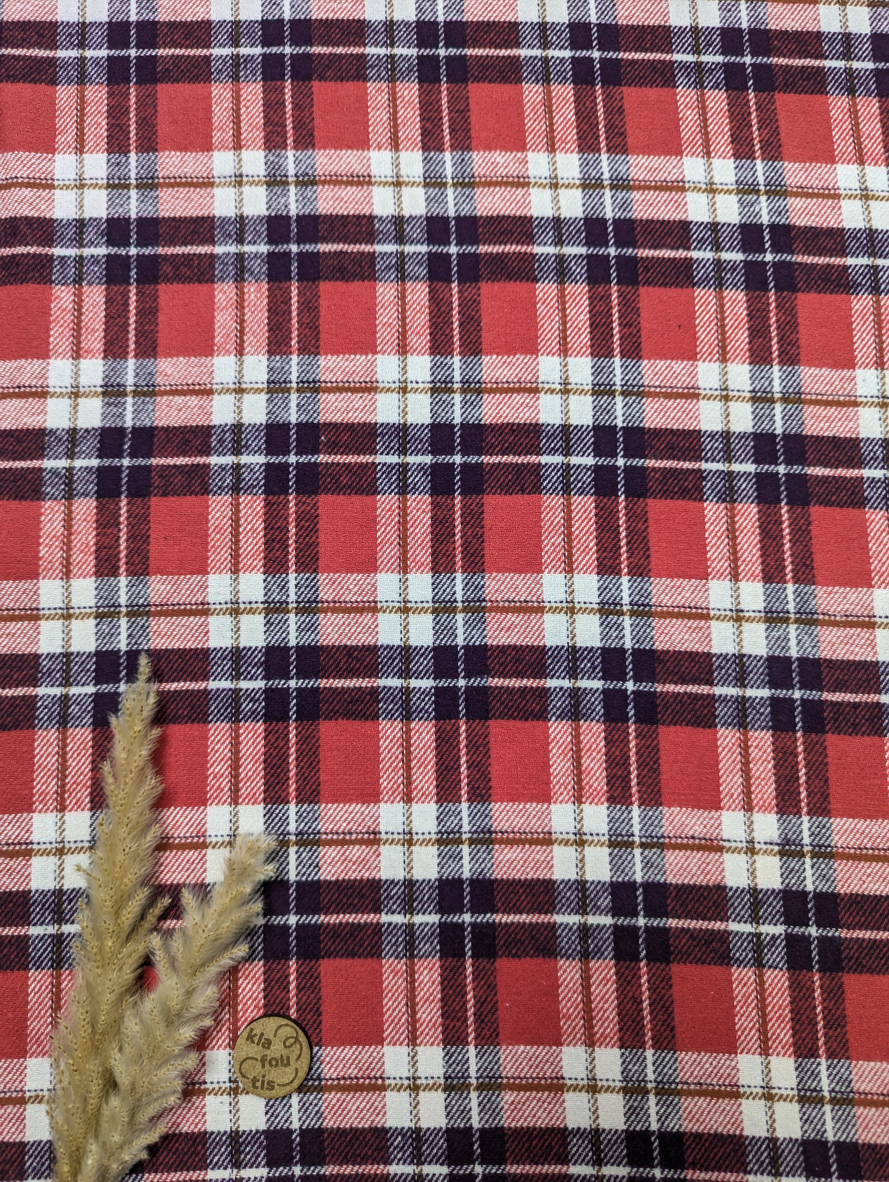 Flanelle de coton - tartan rouge