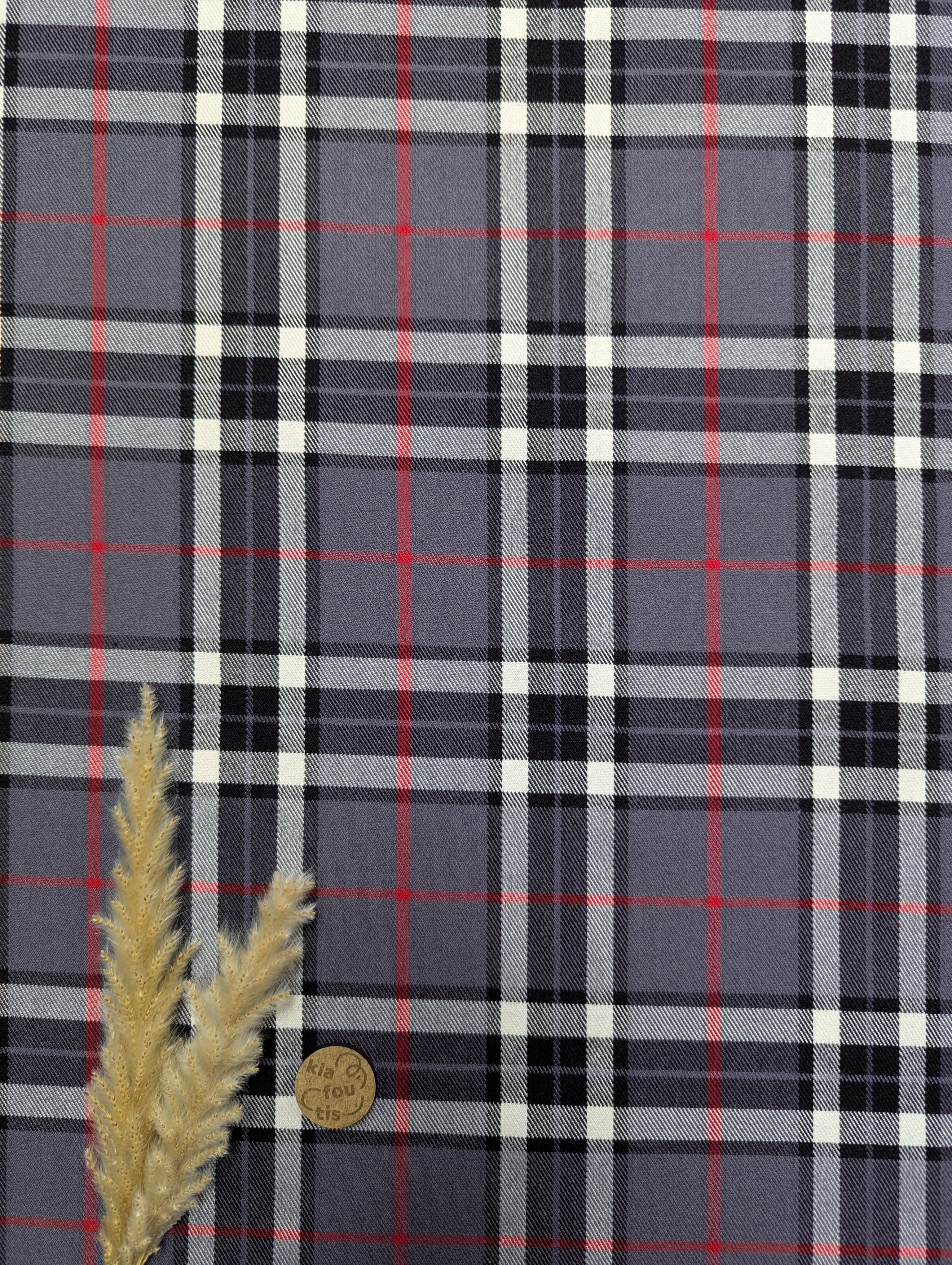 Tartan pour pantalon - effet Burberry gris