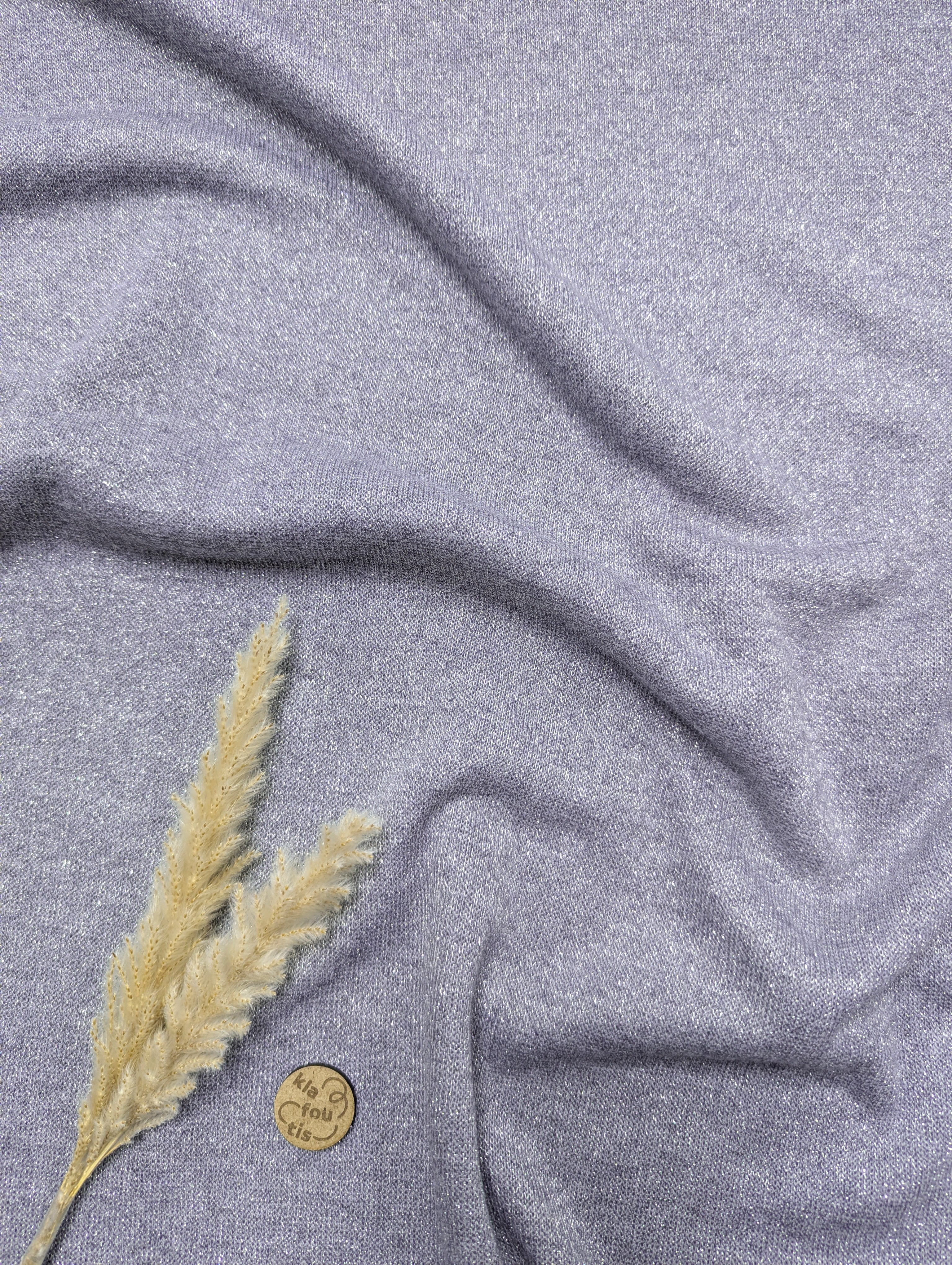 Maille tricot lurex - gris argenté