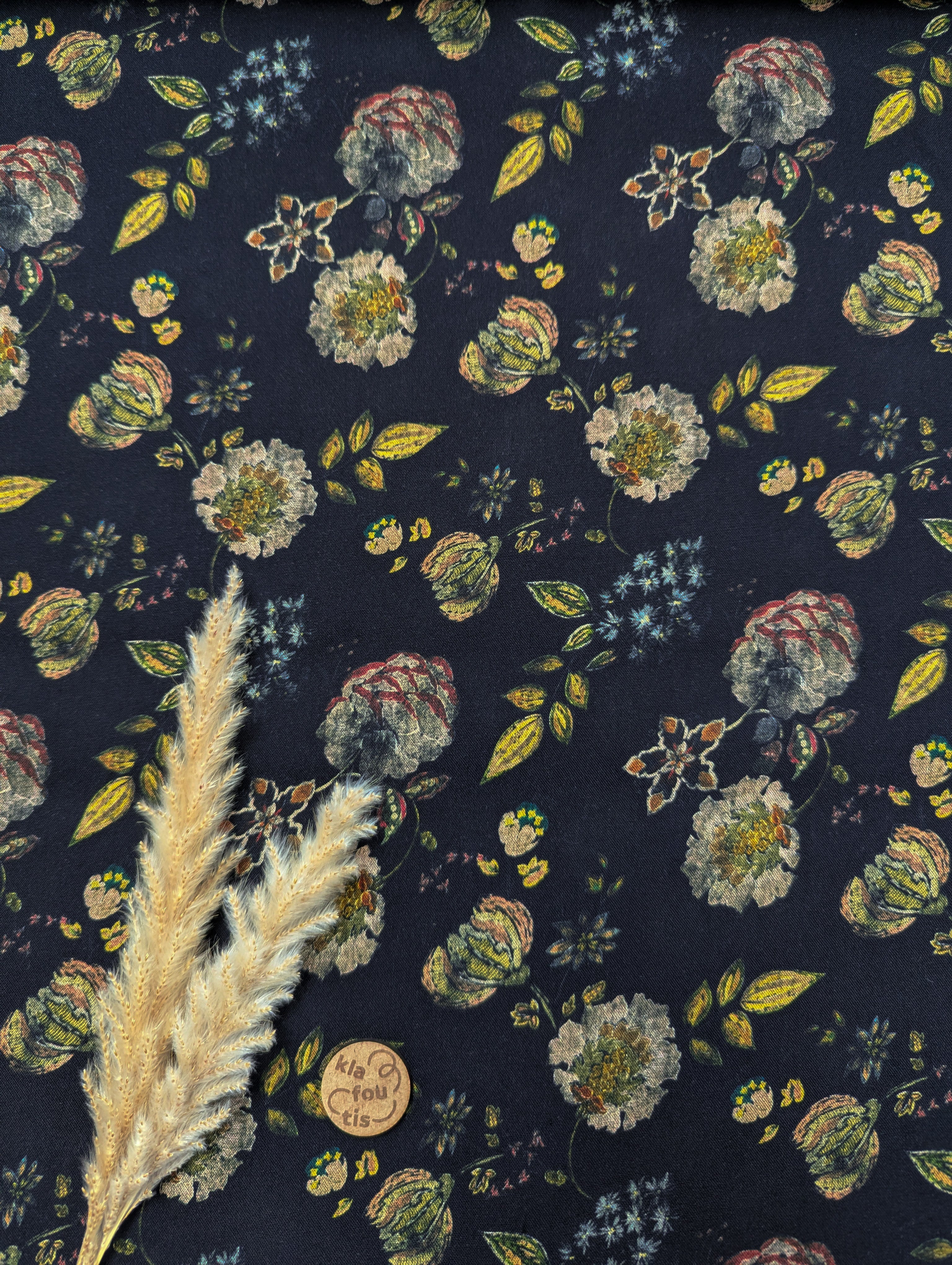 Popeline de viscose bleu marine - douceur