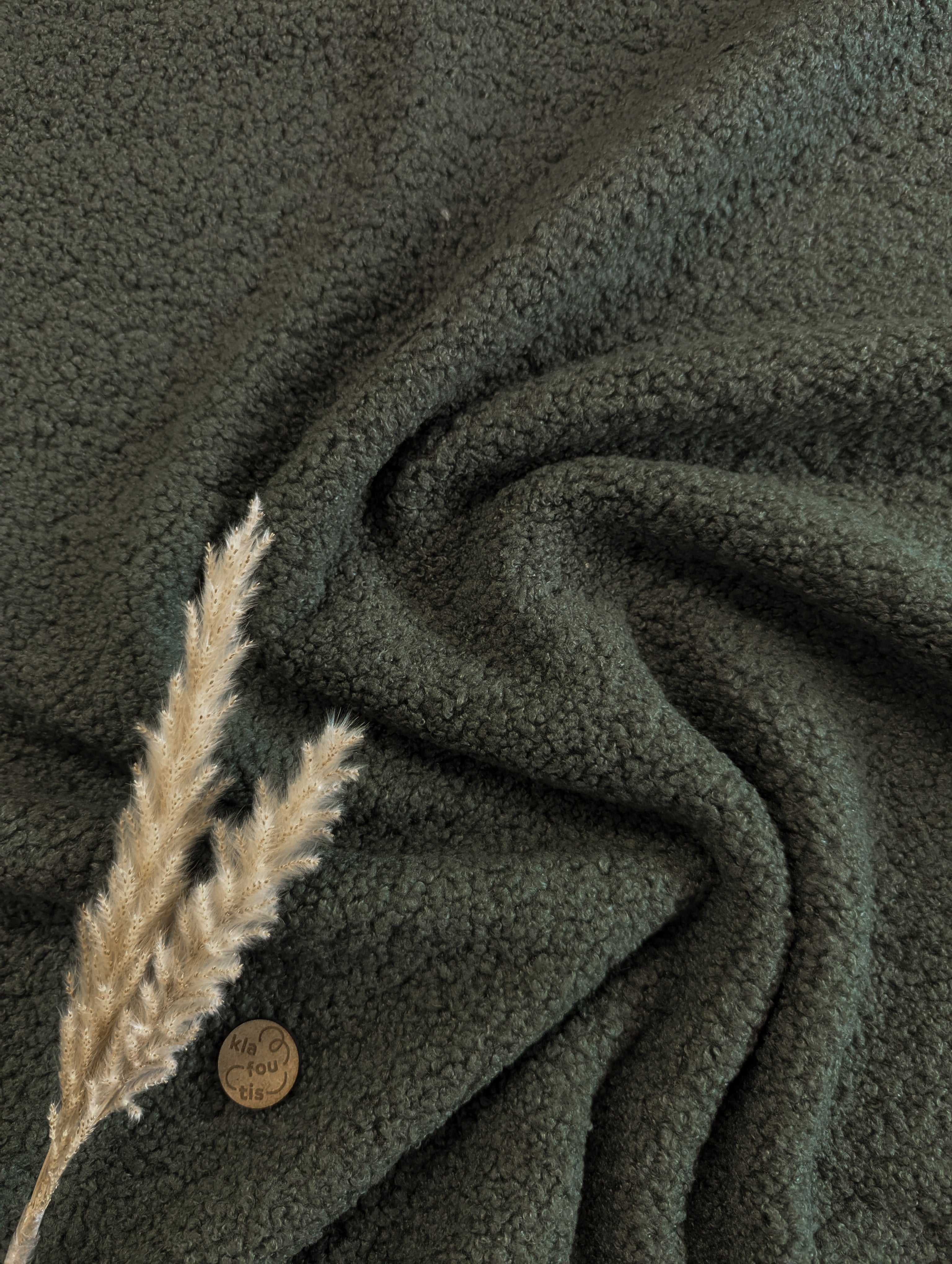 Teddy bouclé - vert kaki