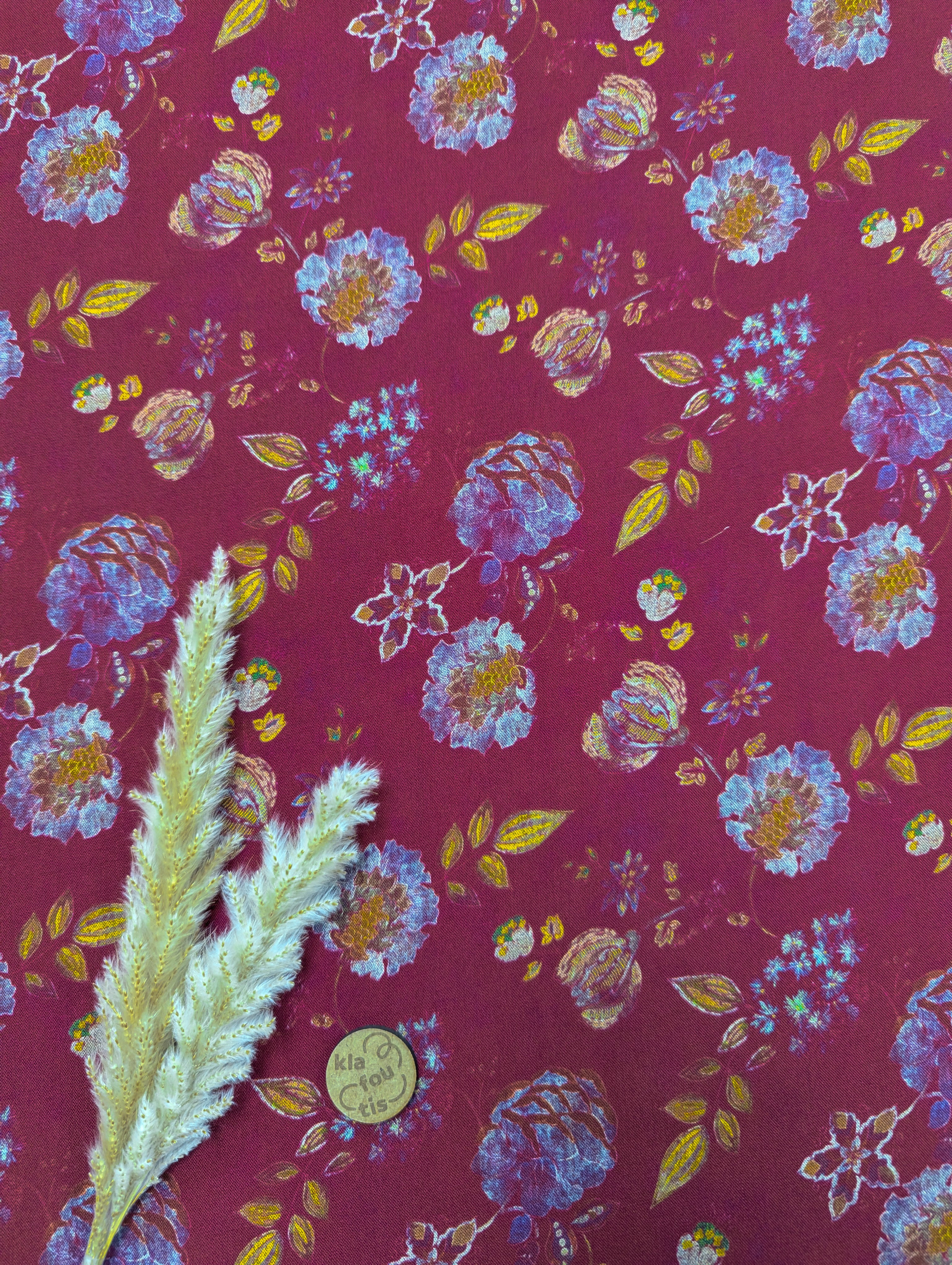 Popeline de viscose rouge foncé - douceur