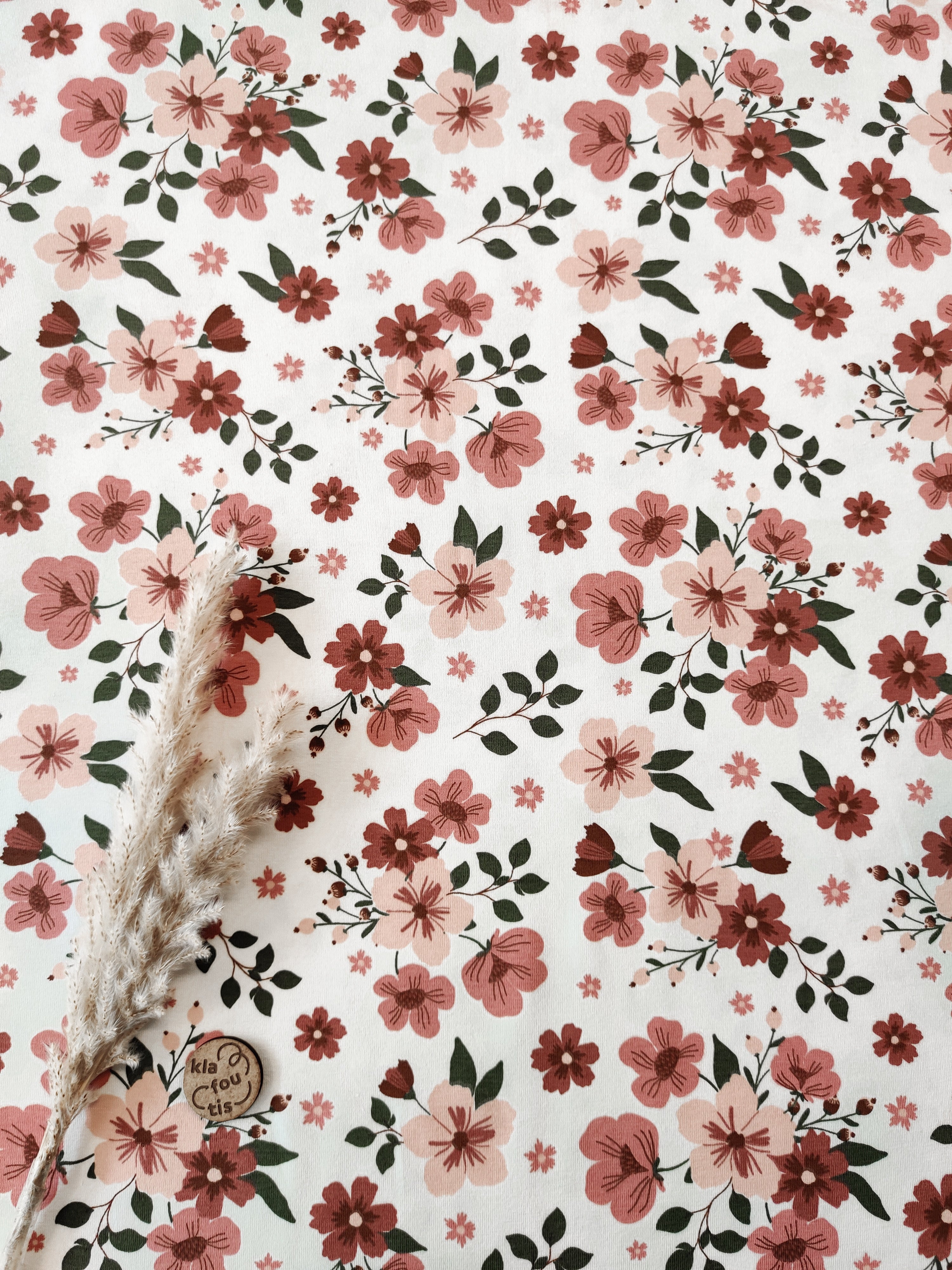 Jersey de coton écru - Rosée sépia