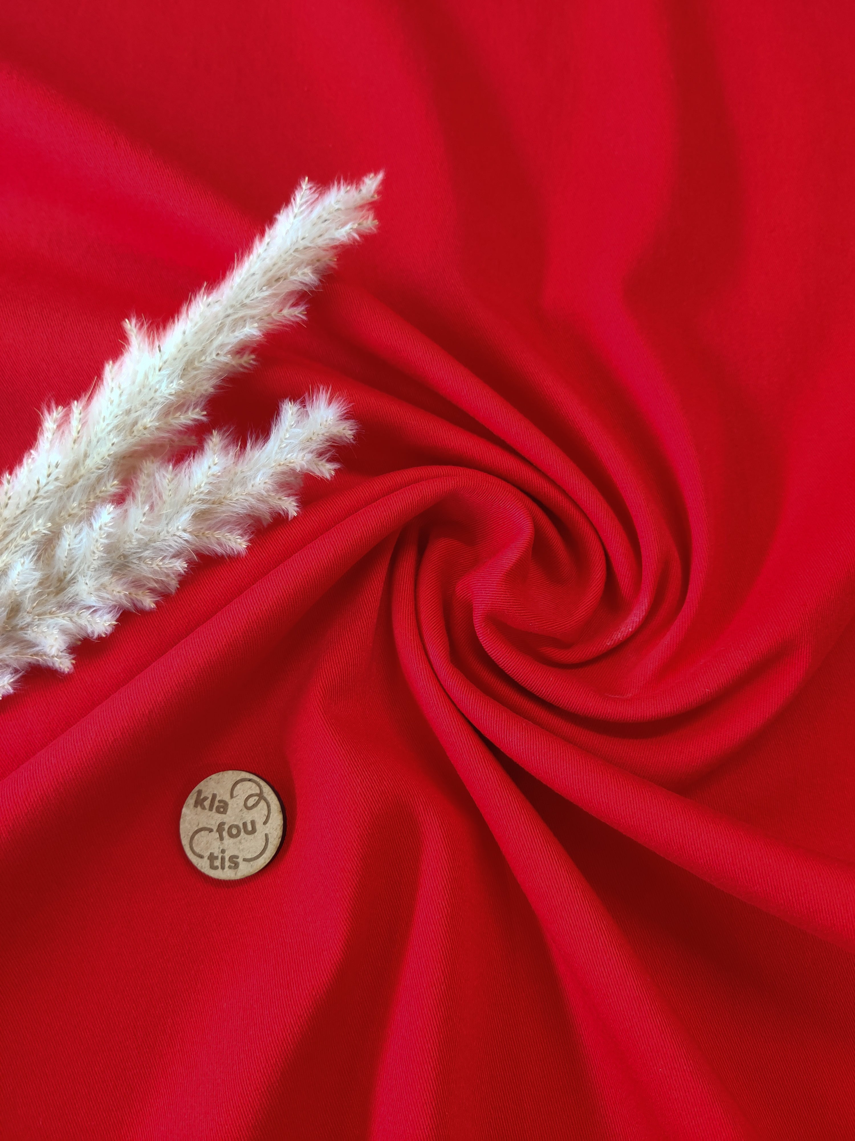 Sergé de coton stretch - Rouge