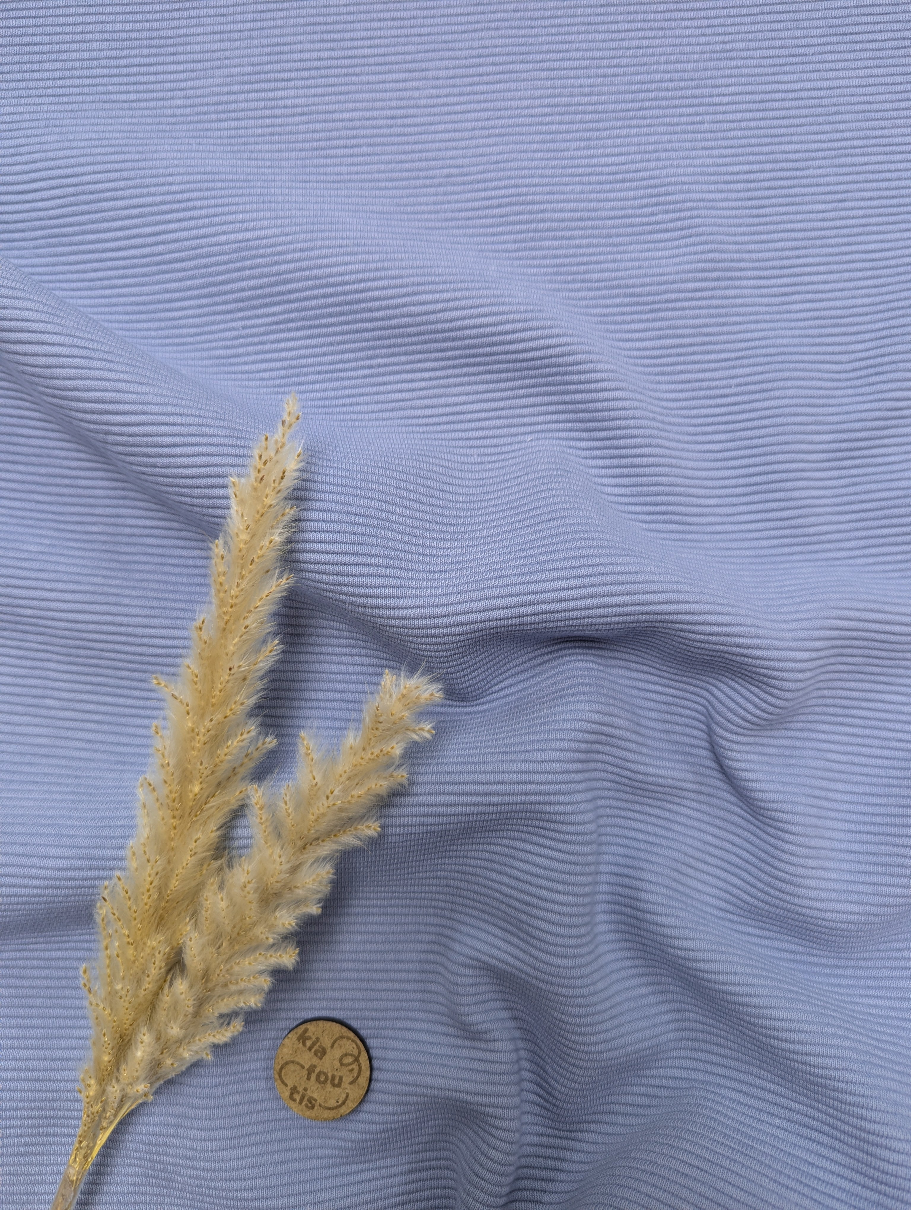 Jersey ottoman strié - bleu clair