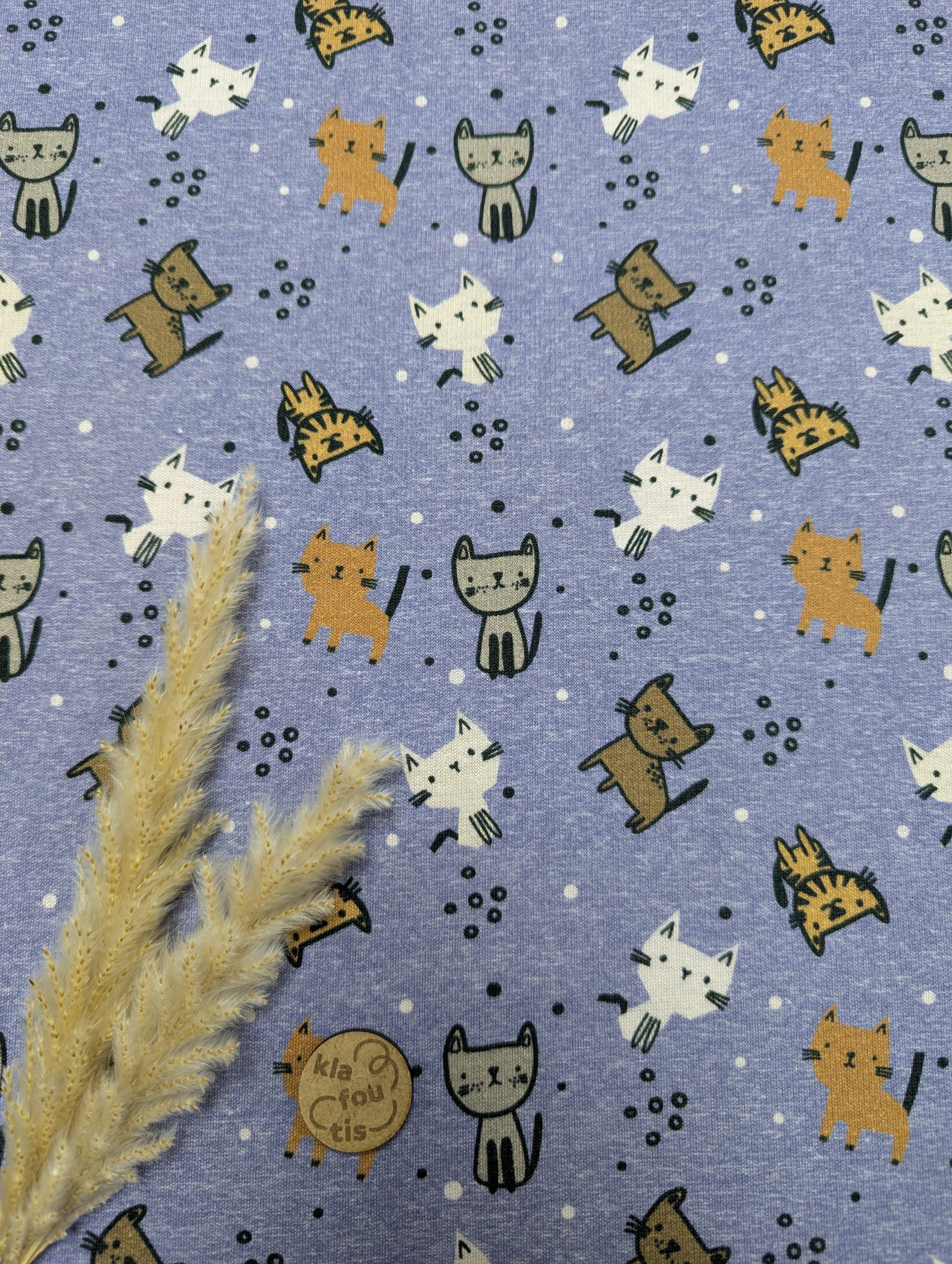 Sweat polaire alpin bleu jeans chiné - histoire de chats