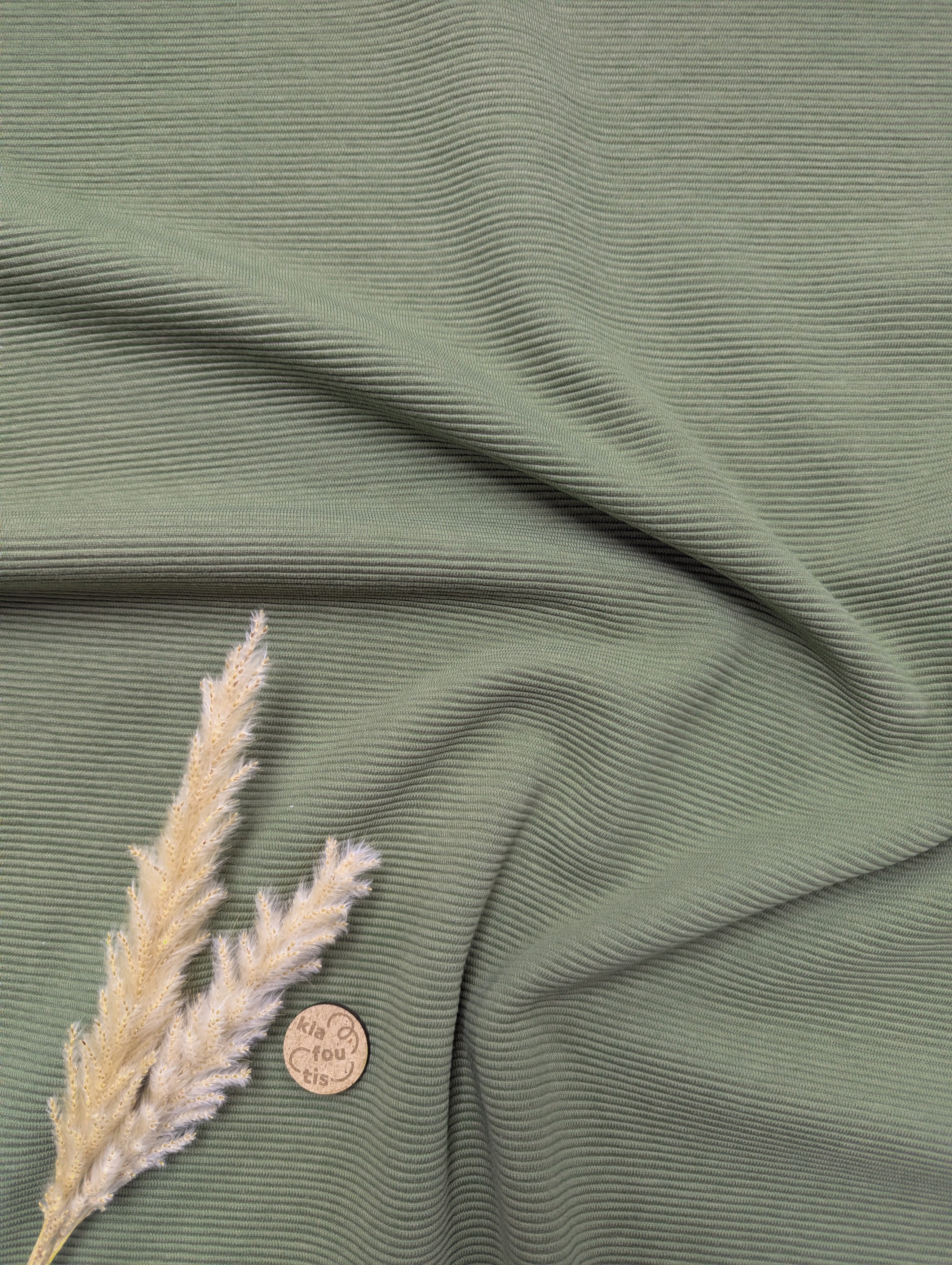 Jersey ottoman strié - vert kaki