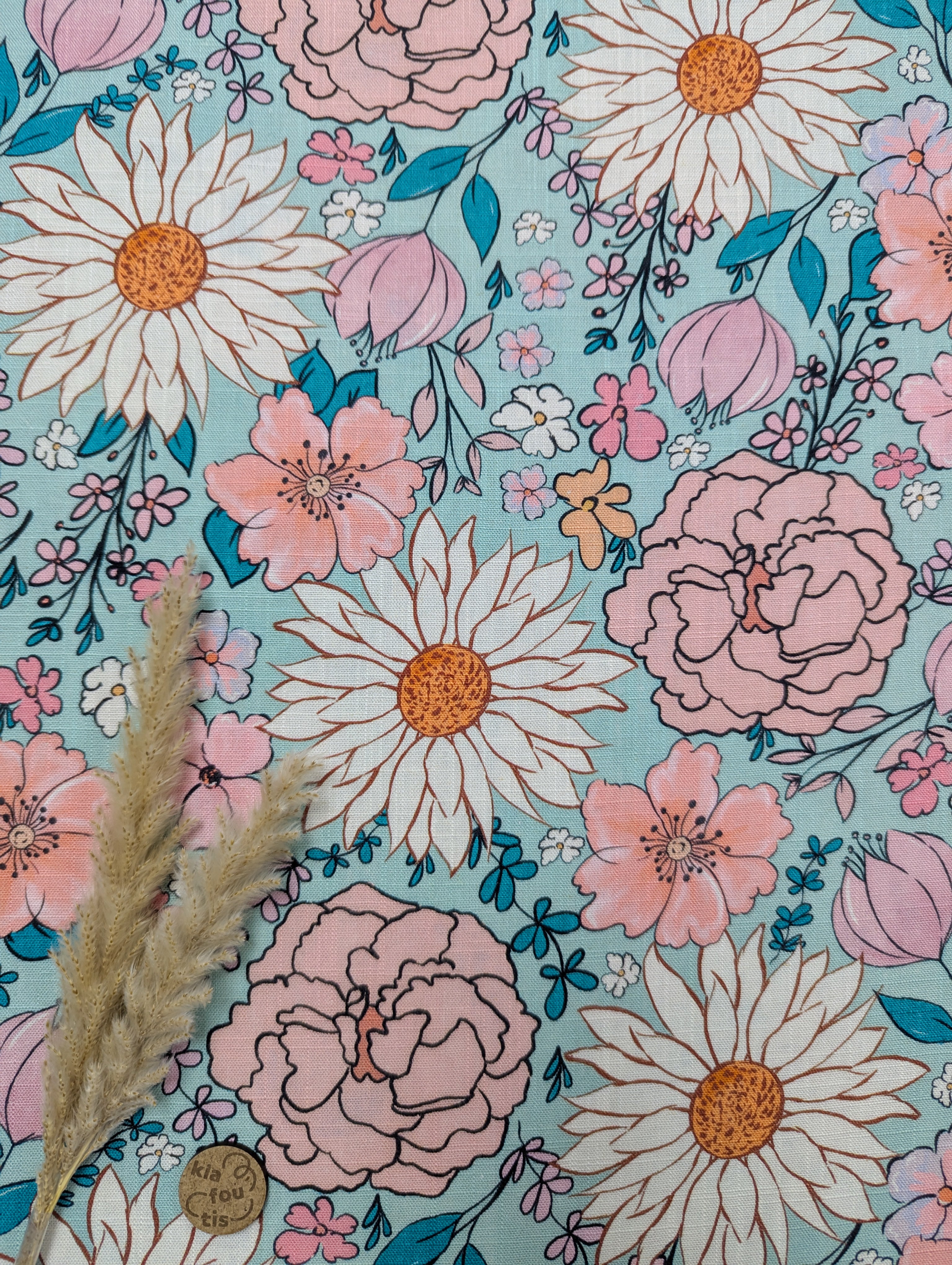 Lin viscose bleu turquoise clair - mignonnerie
