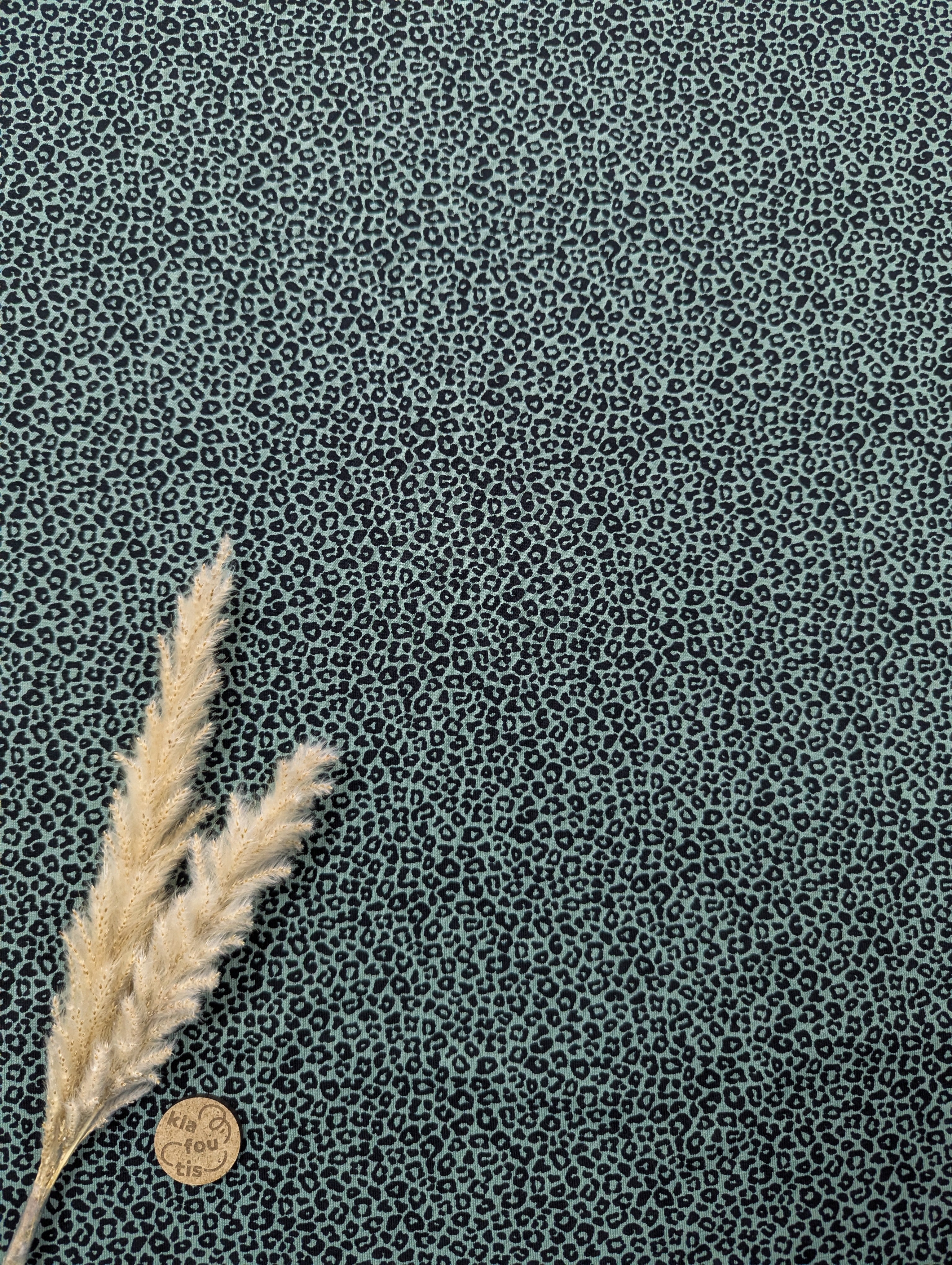 Jersey de coton vert - mini panthère