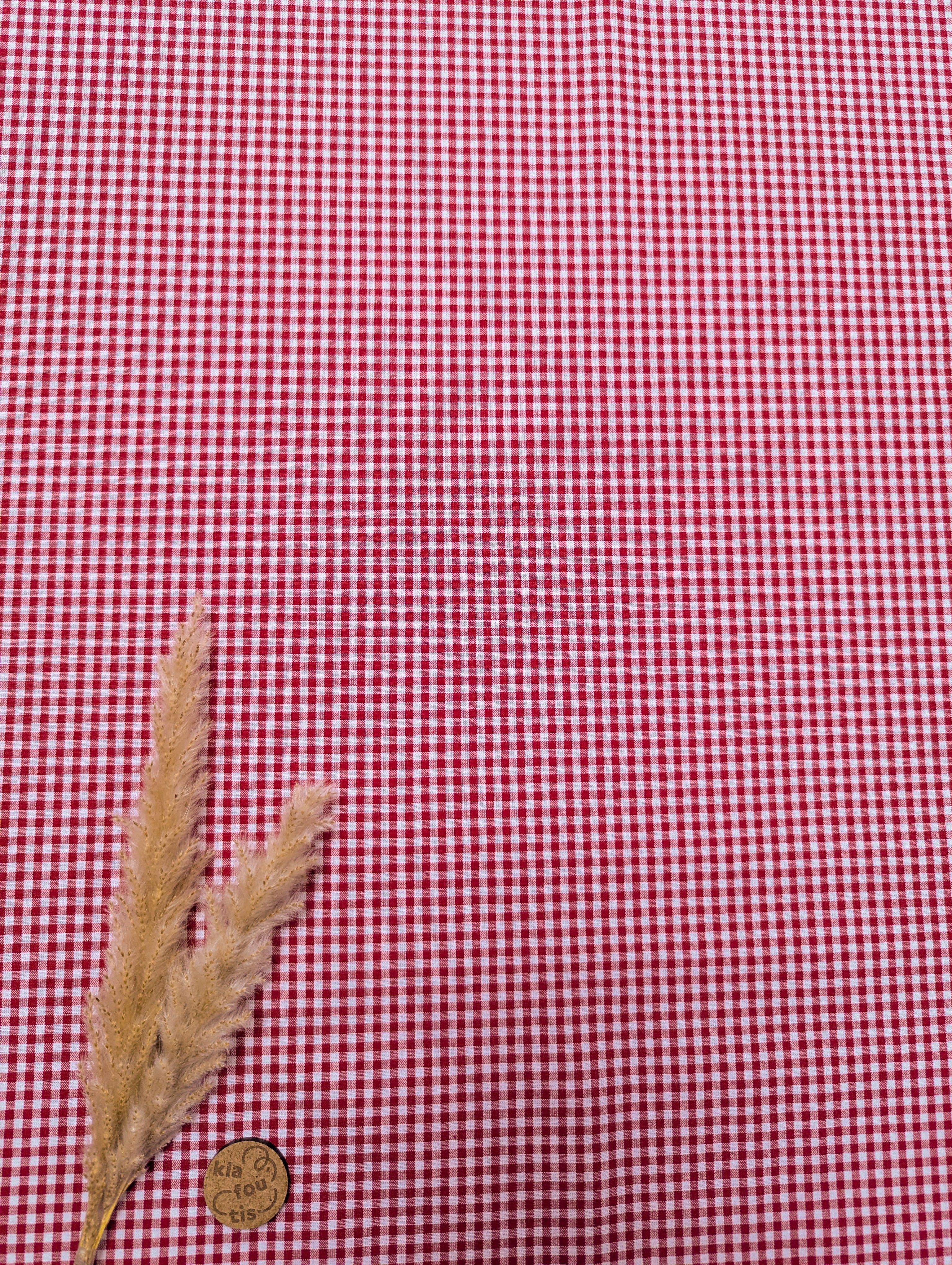 Popeline de coton - Vichy rouge