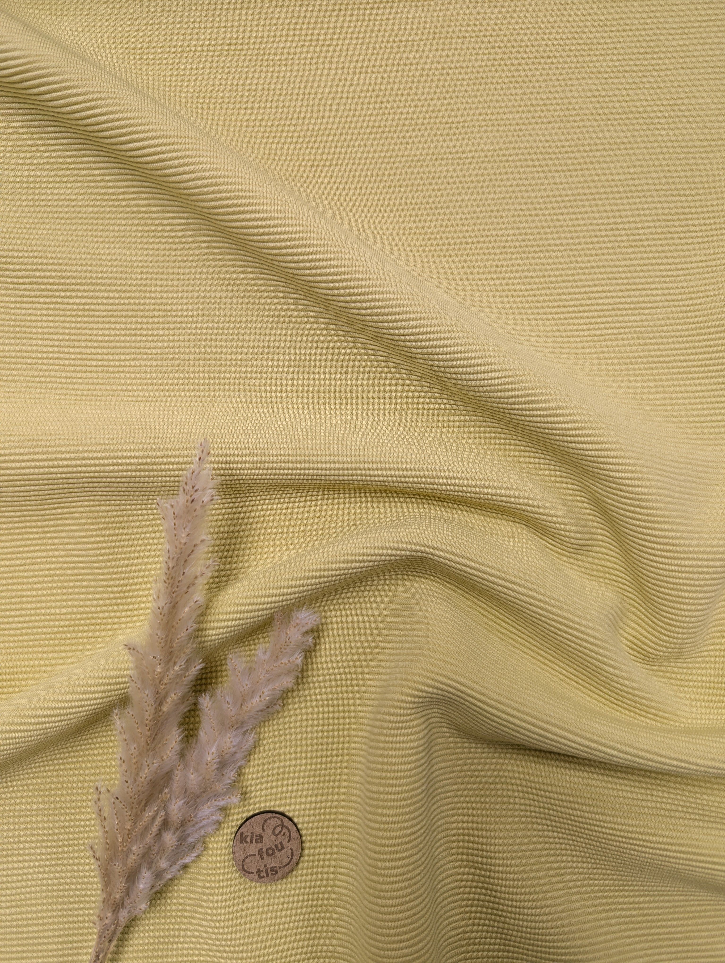 Jersey ottoman strié - jaune curry