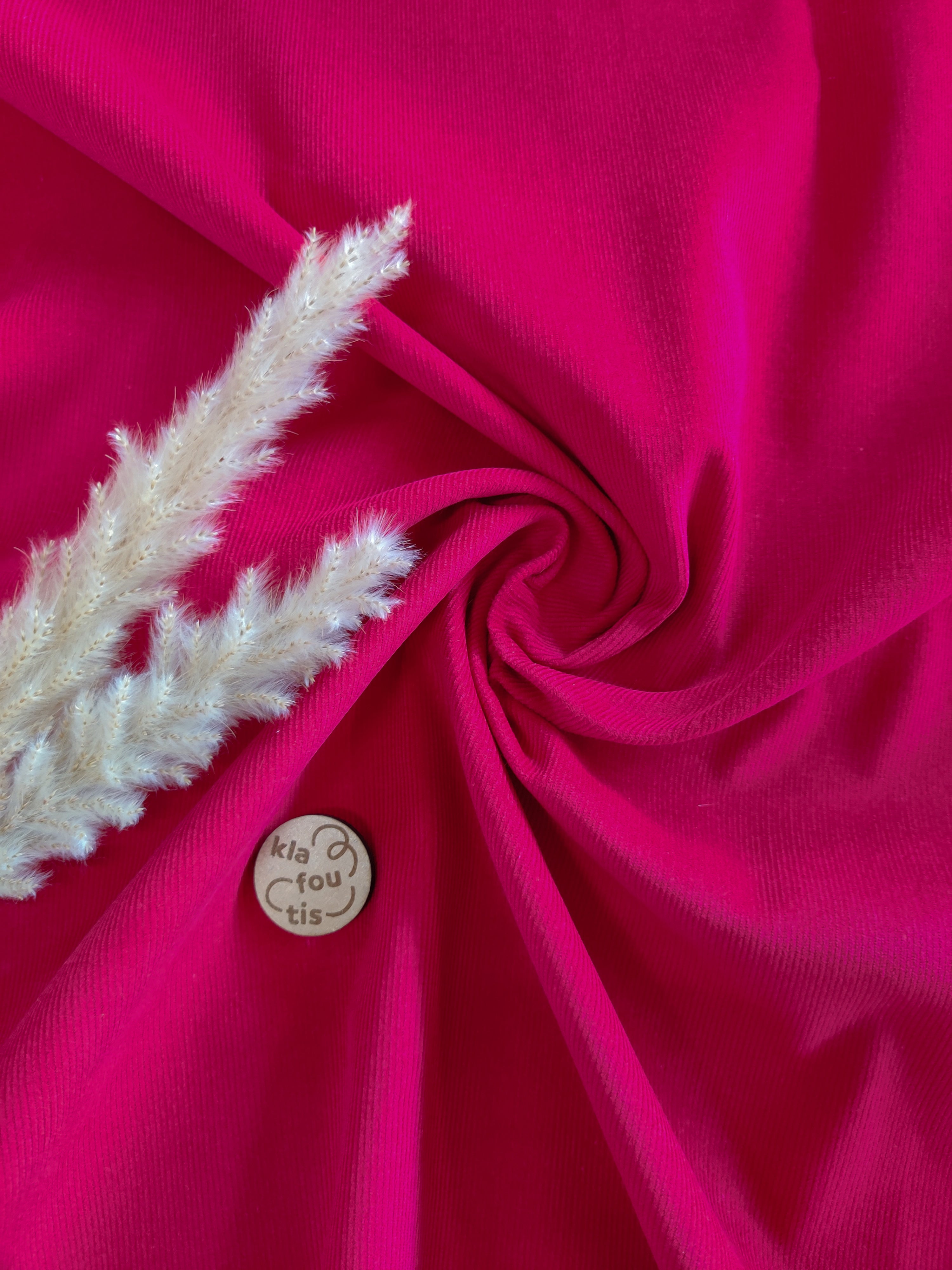 Velours milleraies - Framboise