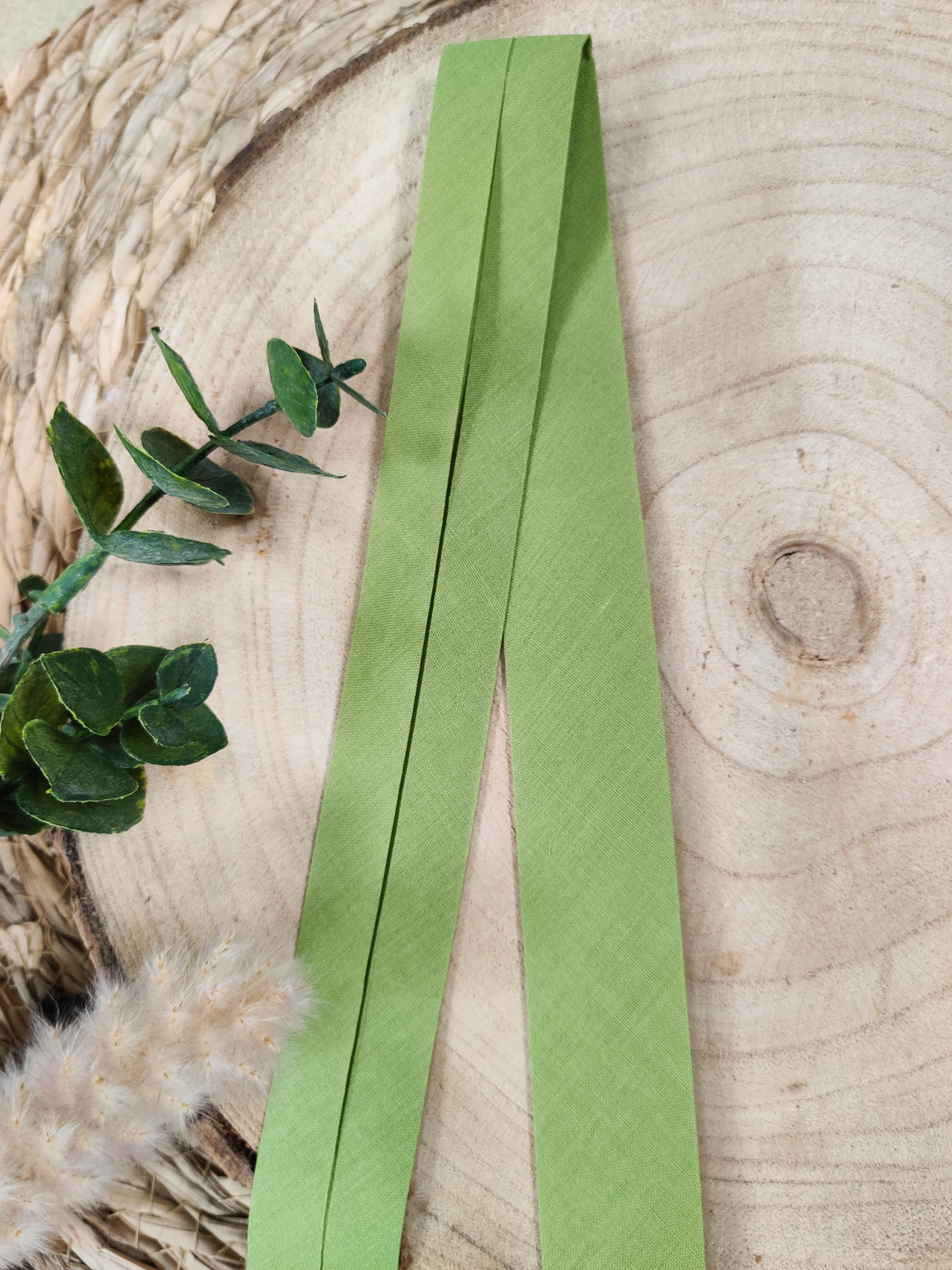 Biais pré-plié 27 mm - Vert olive