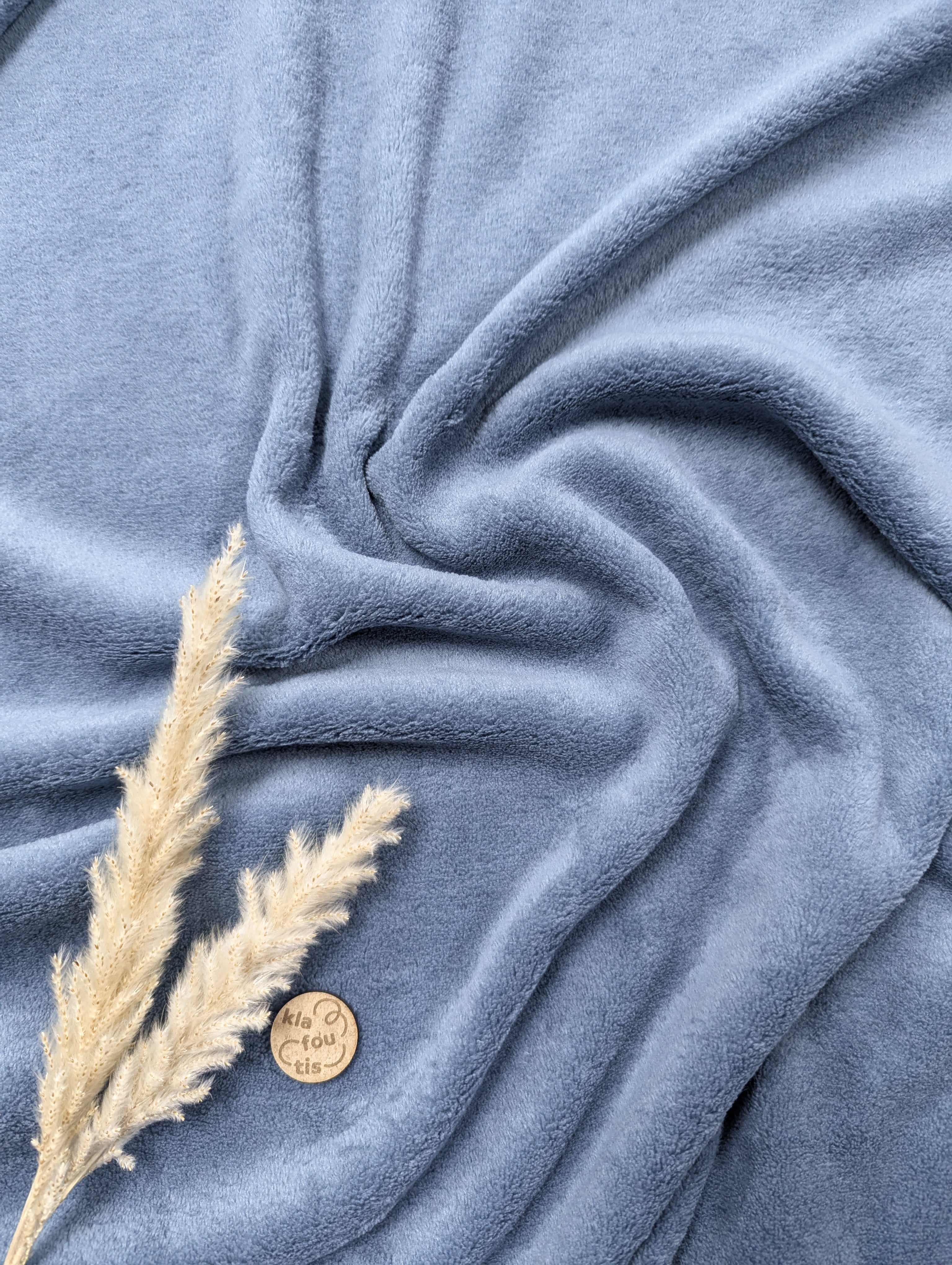 Tissu doudou double face - bleu jeans clair