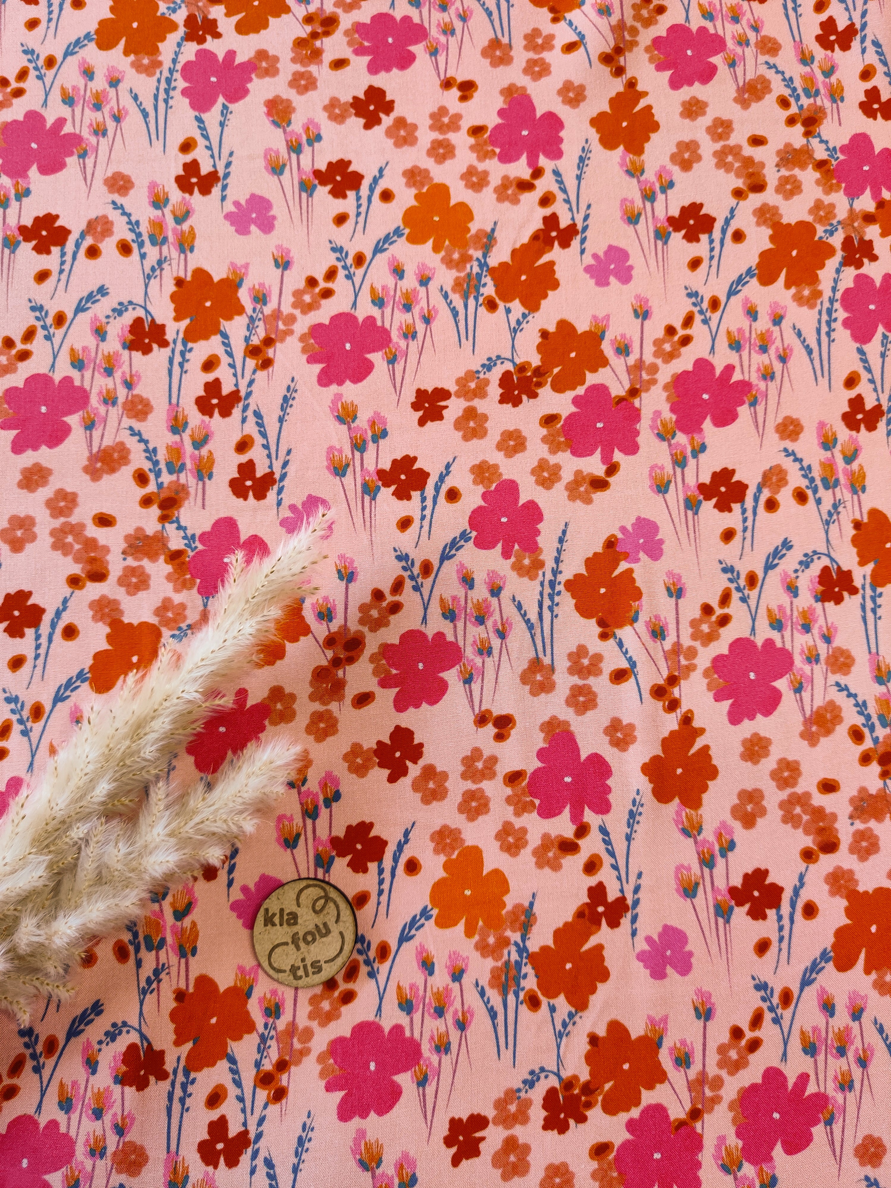 Popeline de viscose Ecovero pêche - Été buissonnier