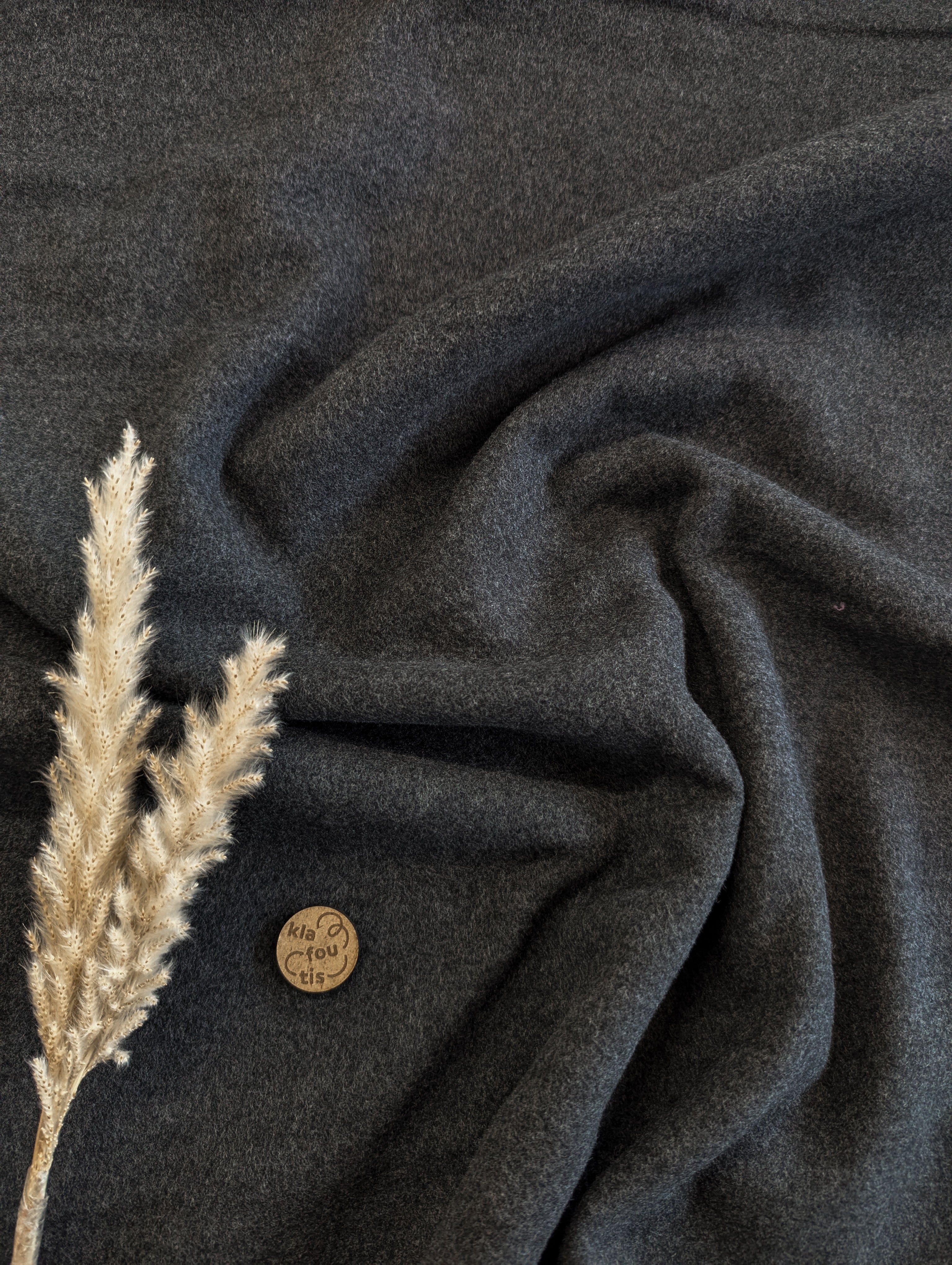 Lainage feutré - gris anthracite chiné