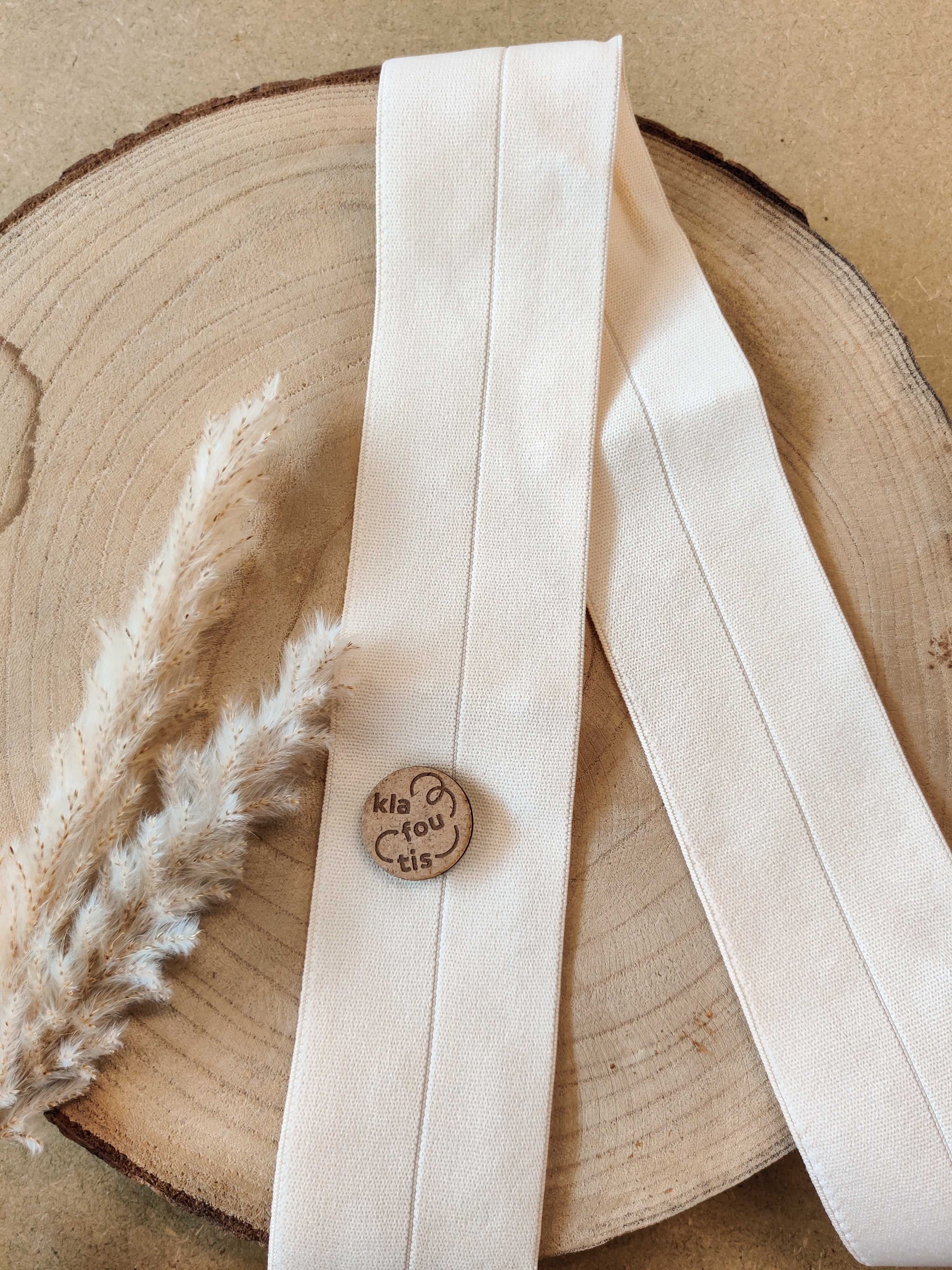 Élastique pré-plié 60 mm - Ecru