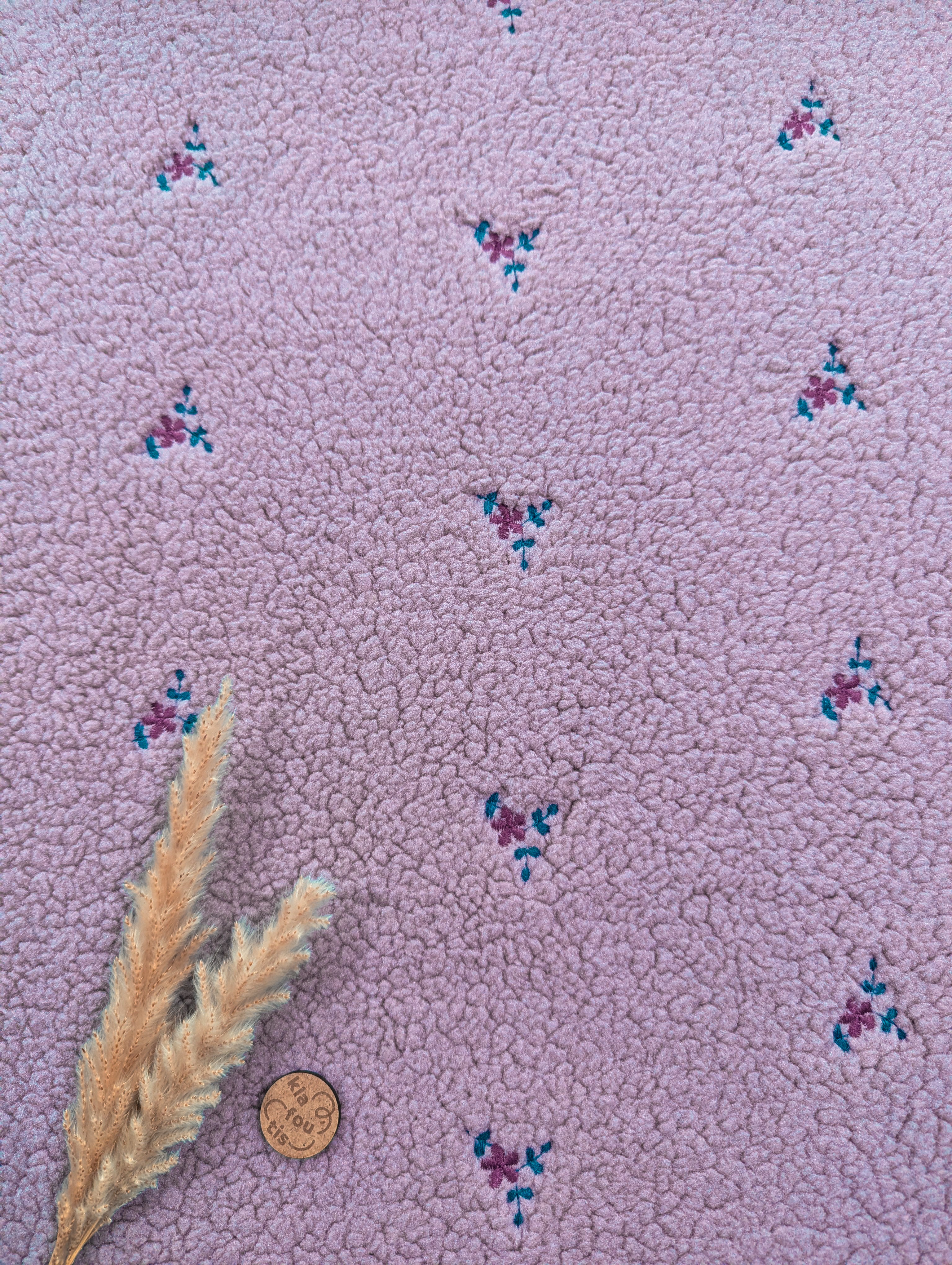 Teddy extensible brodé lavande - petites fleurs
