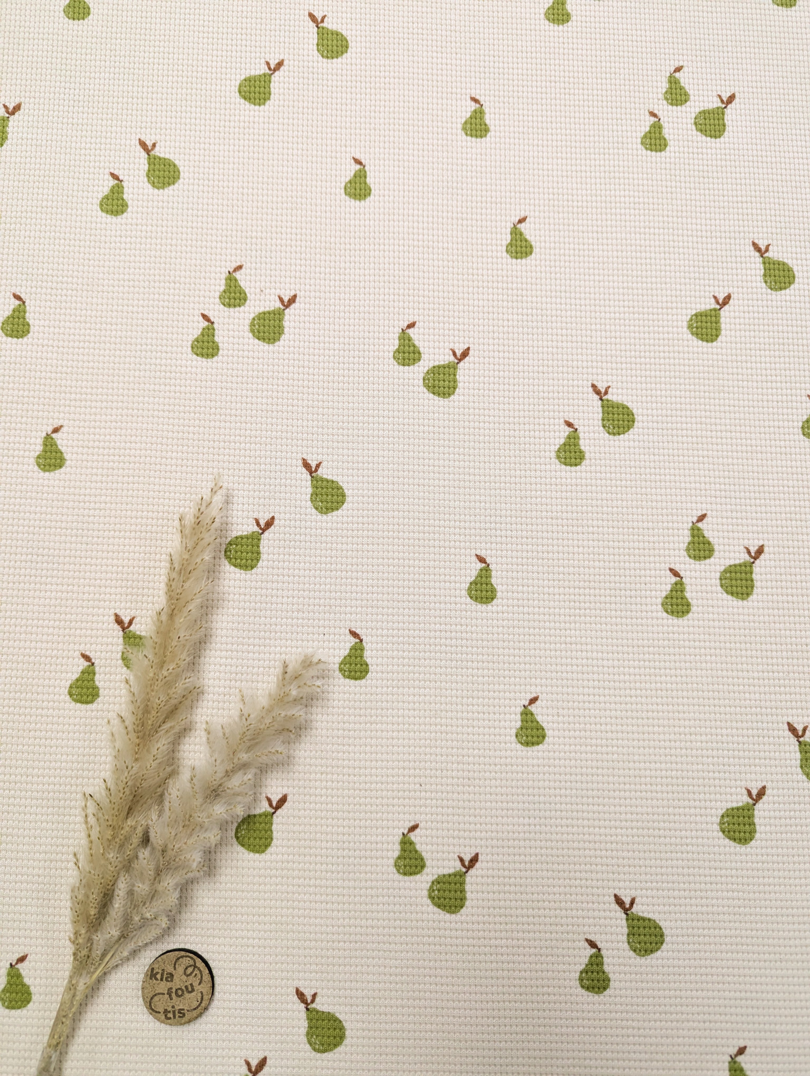 Jersey de coton gaufré - miam des poires !