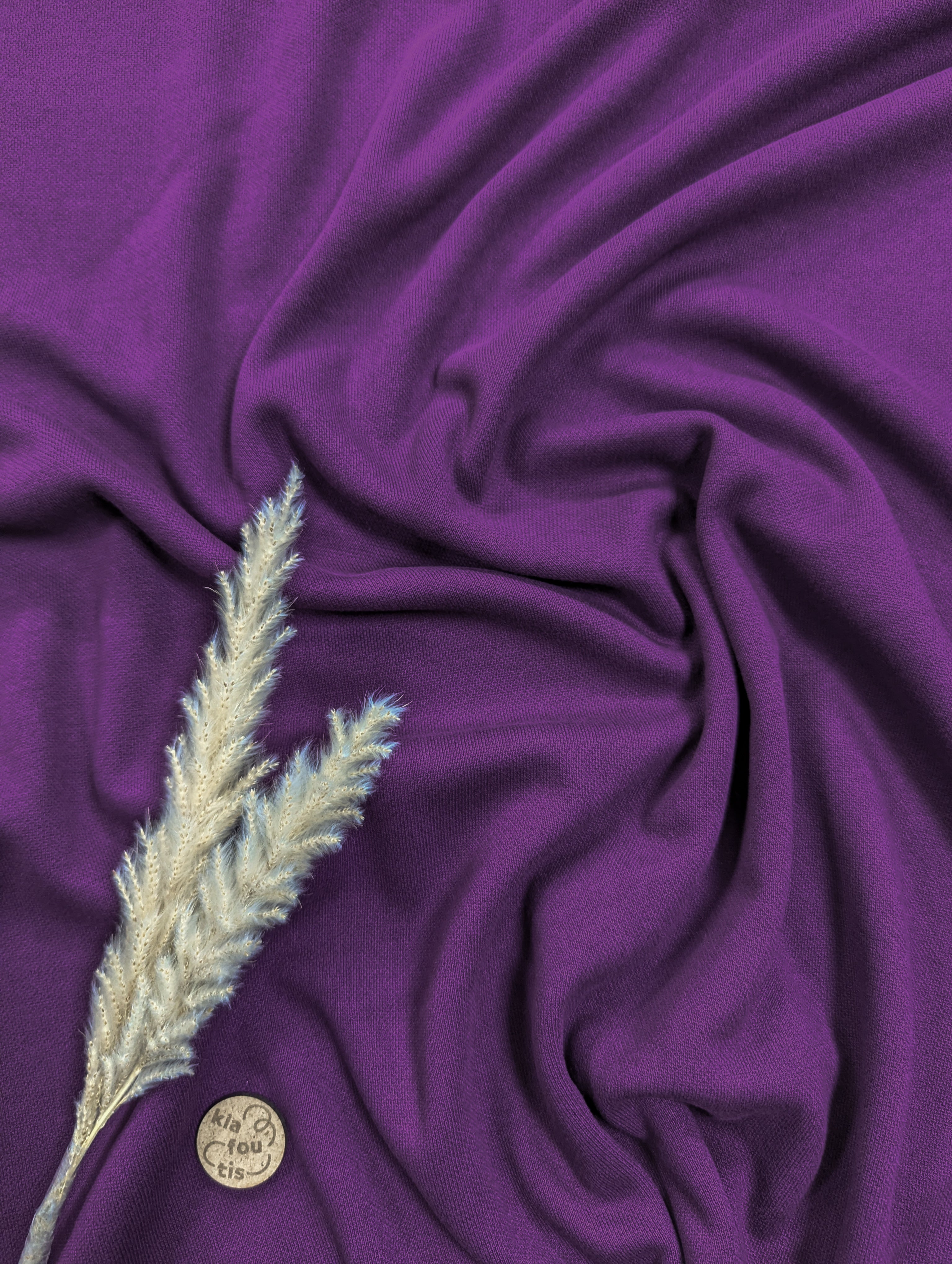 Maille épaisse fluide - effet piqué - Violet foncé