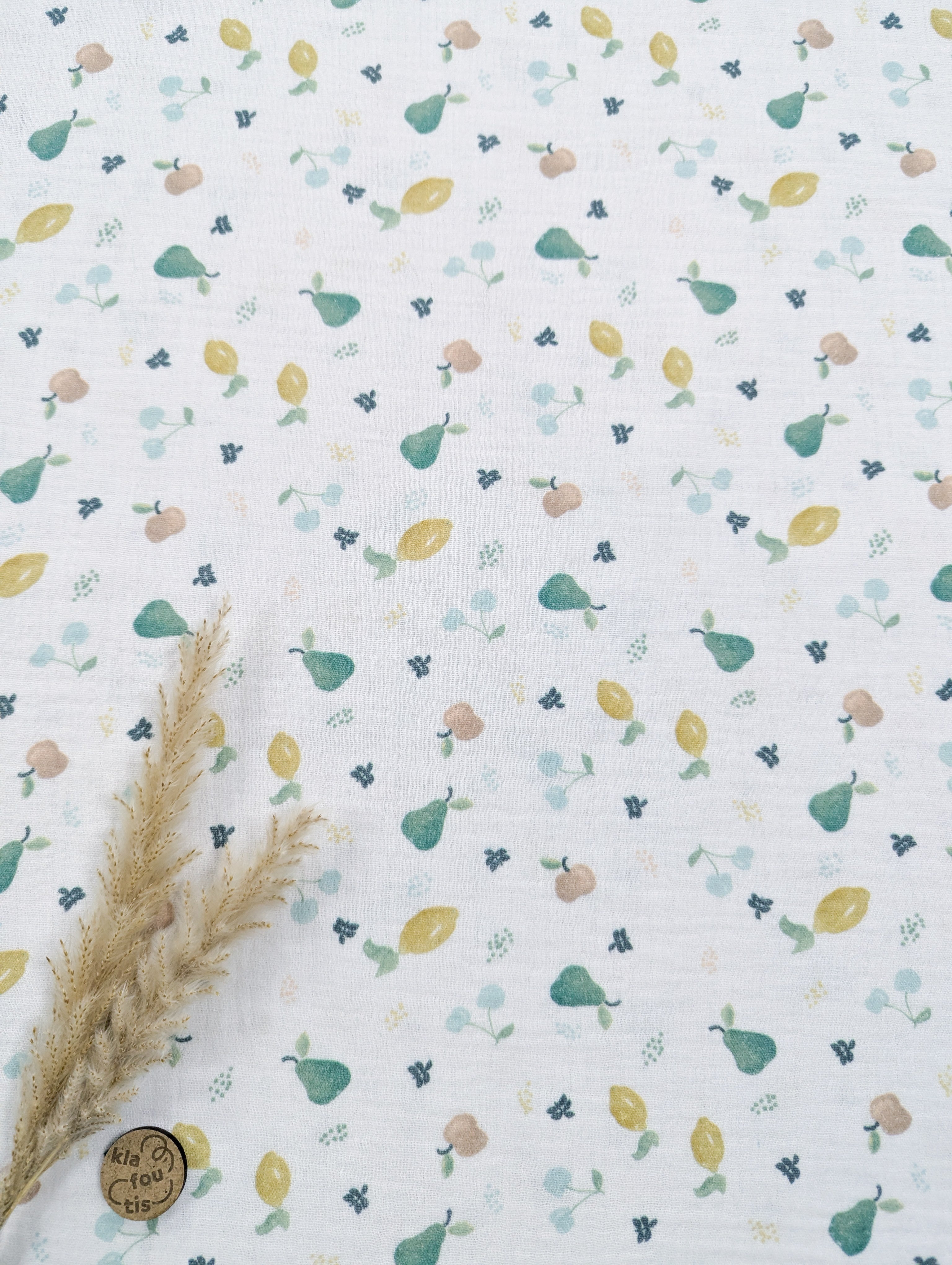 Double gaze blanche - Salade de fruits