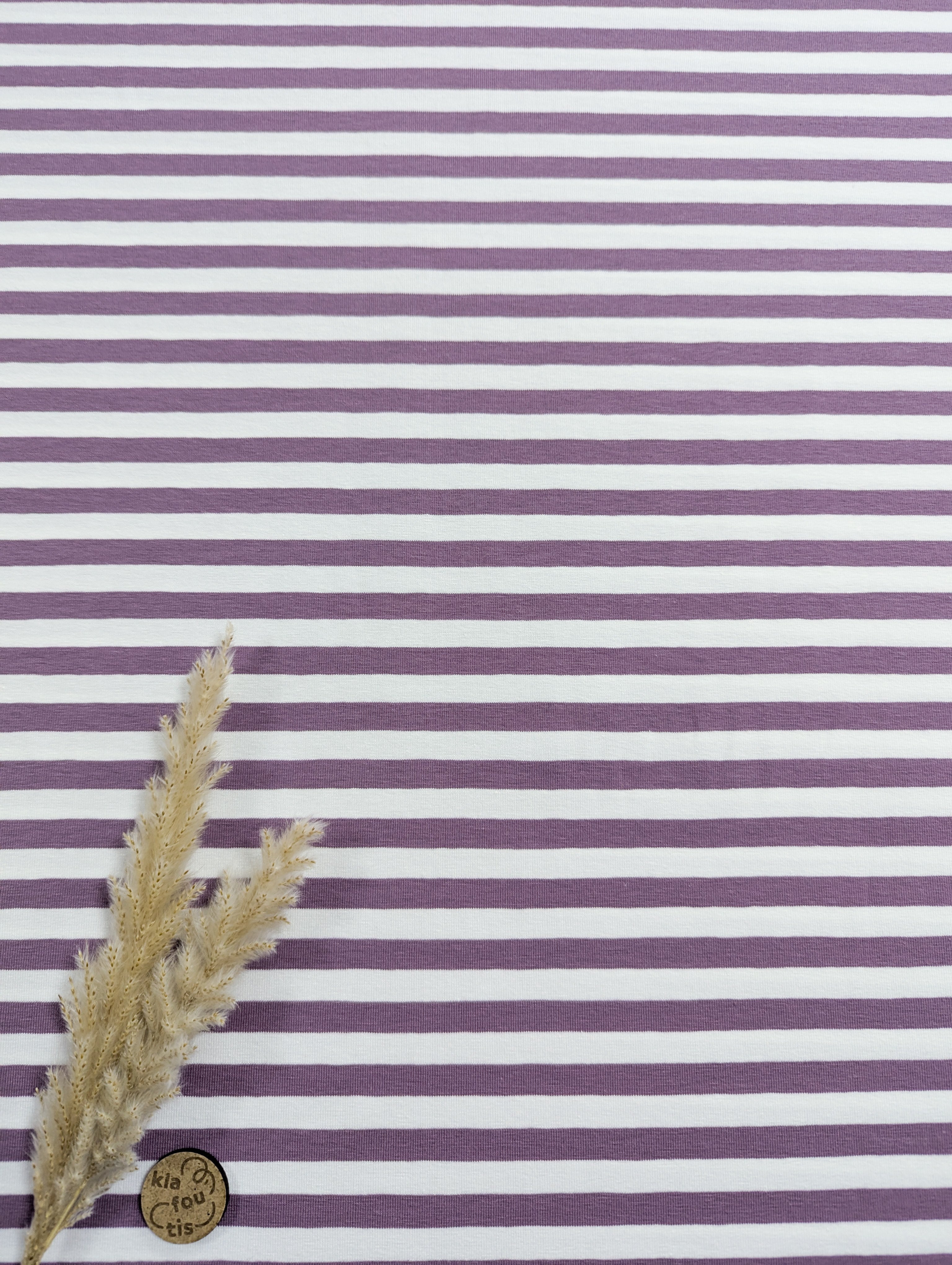 Jersey de coton marinière - lavande