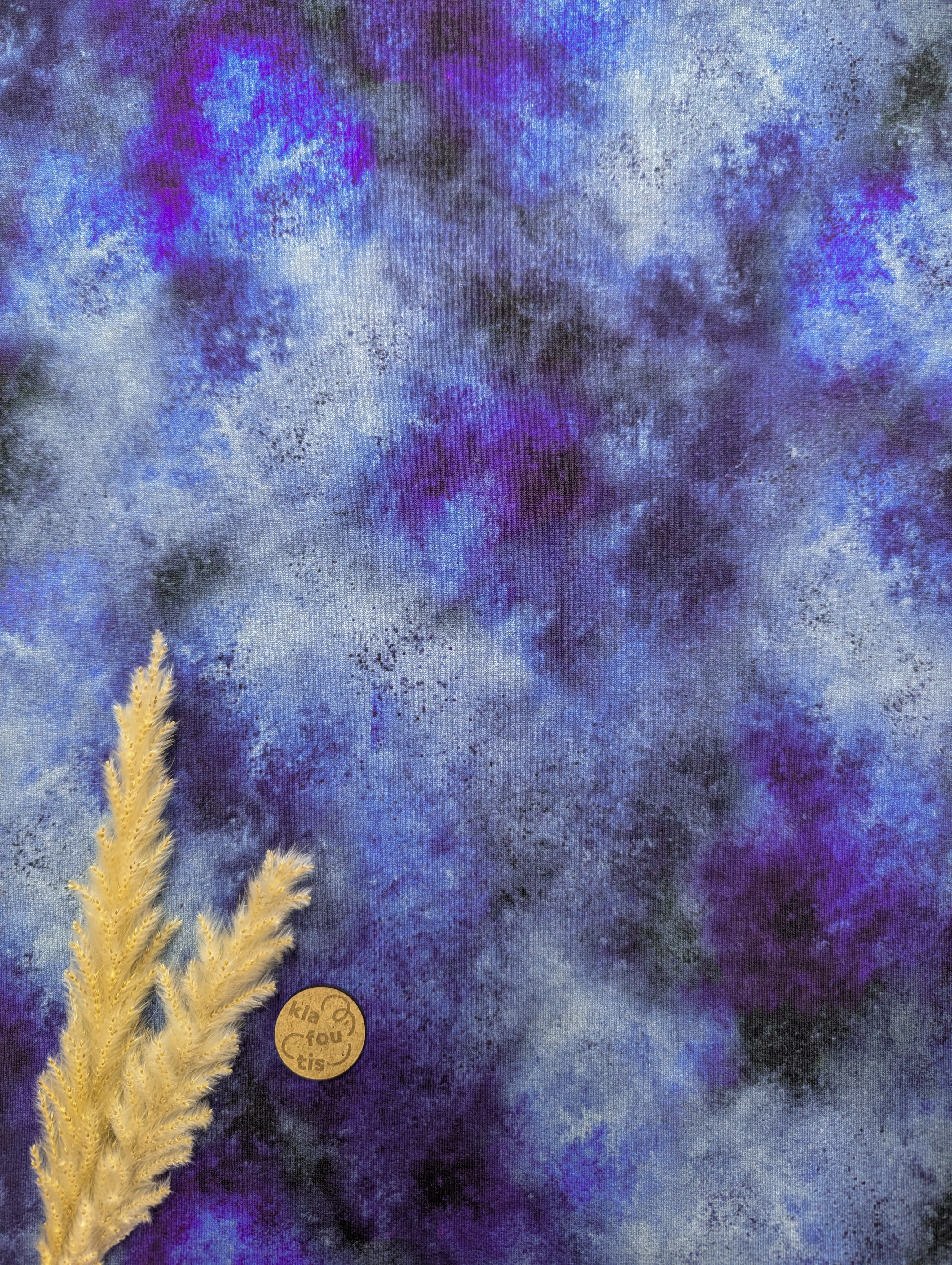 French terry bleu - tie and dye