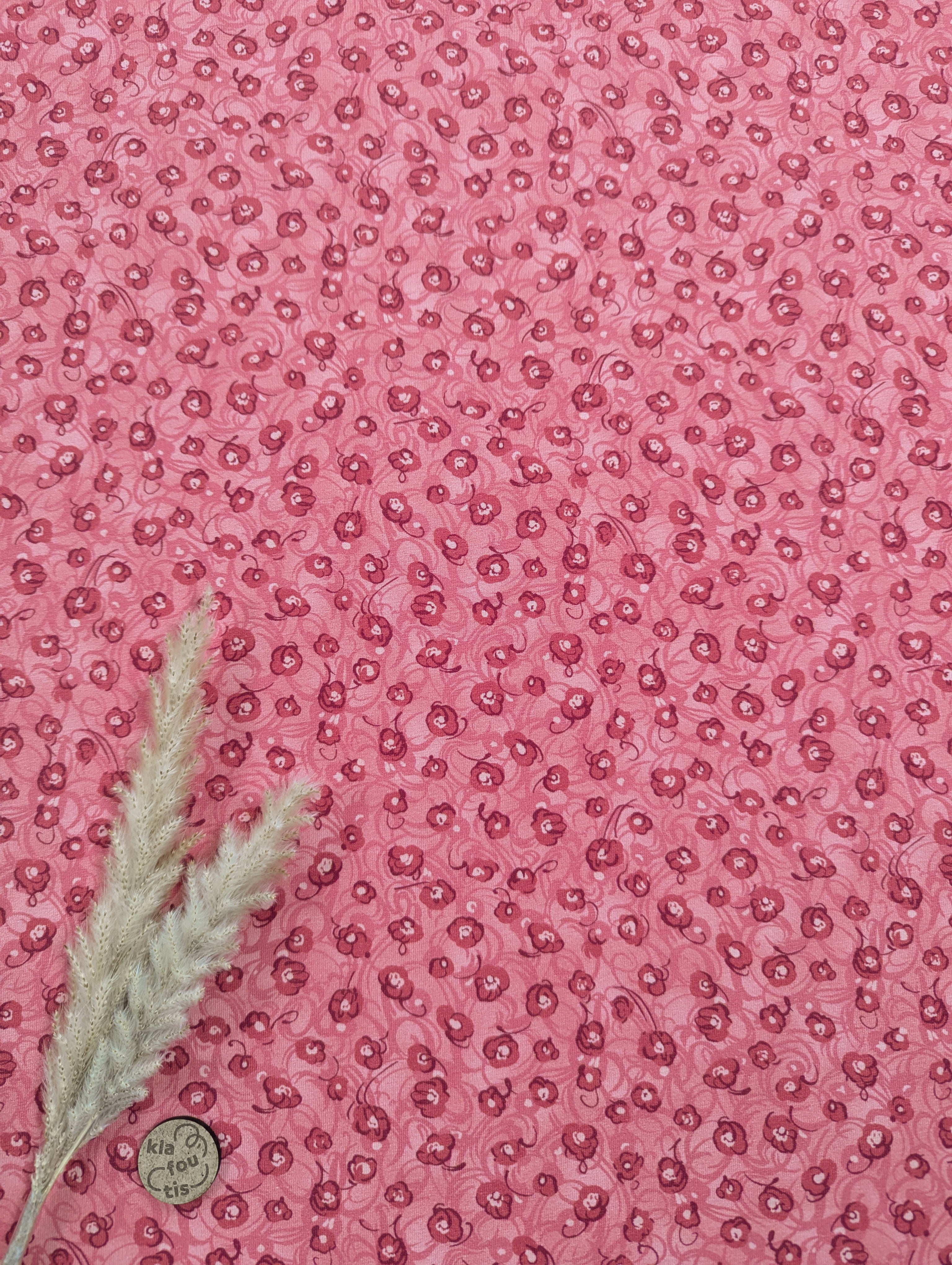 Jersey de coton - Jardin corail