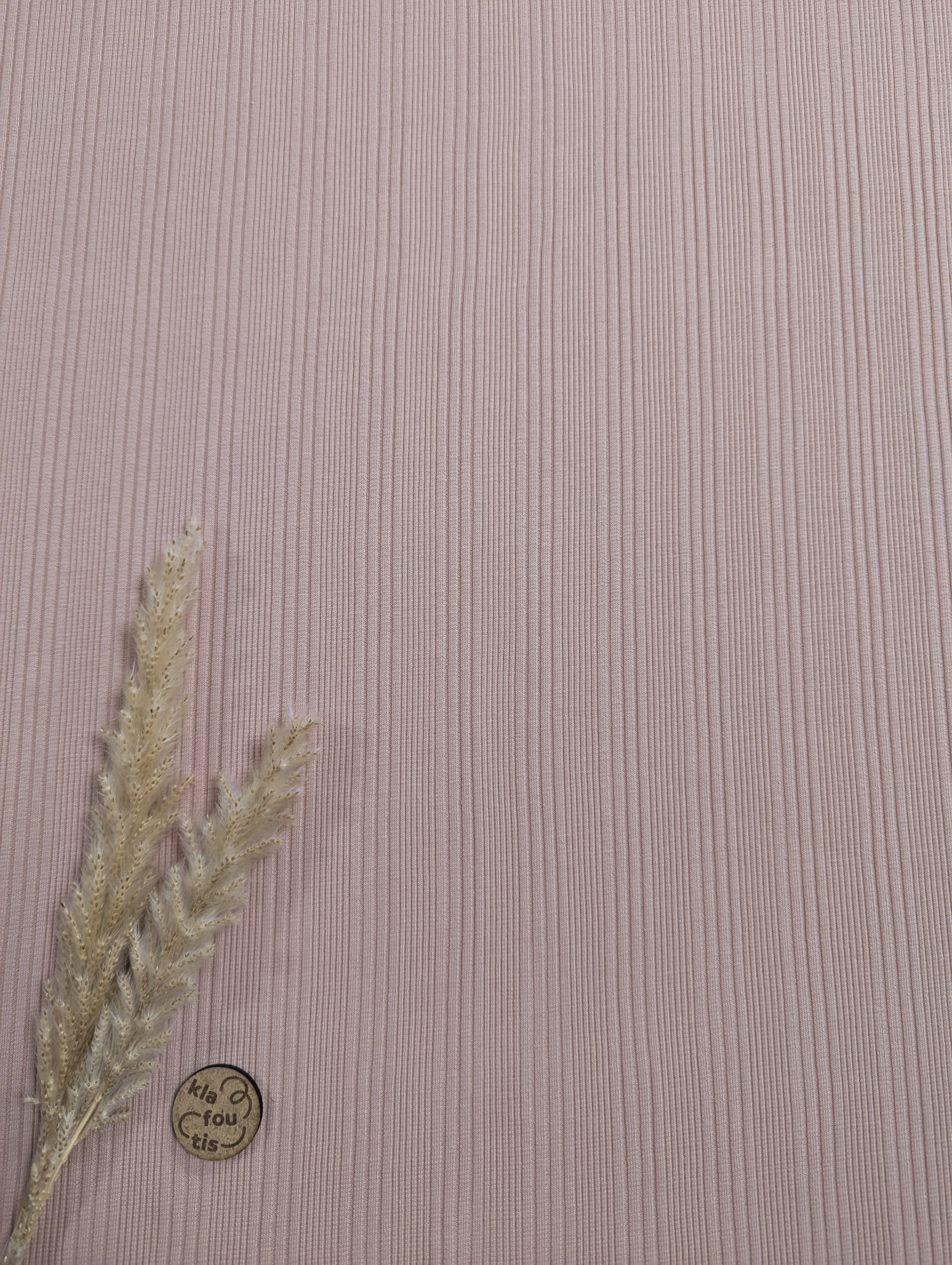 Jersey rib irrégulier - rose poudré