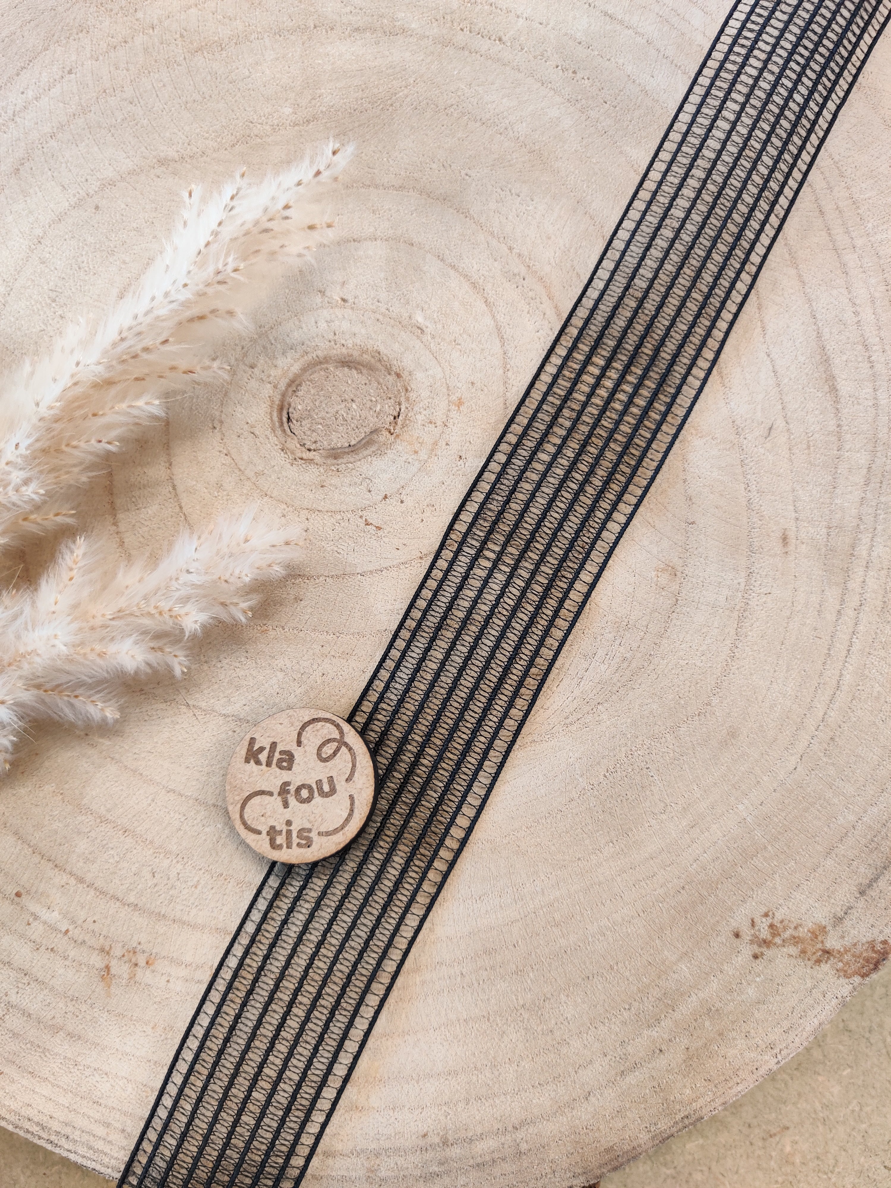 Ruban élastique pour smocks blanc ou noir 25mm