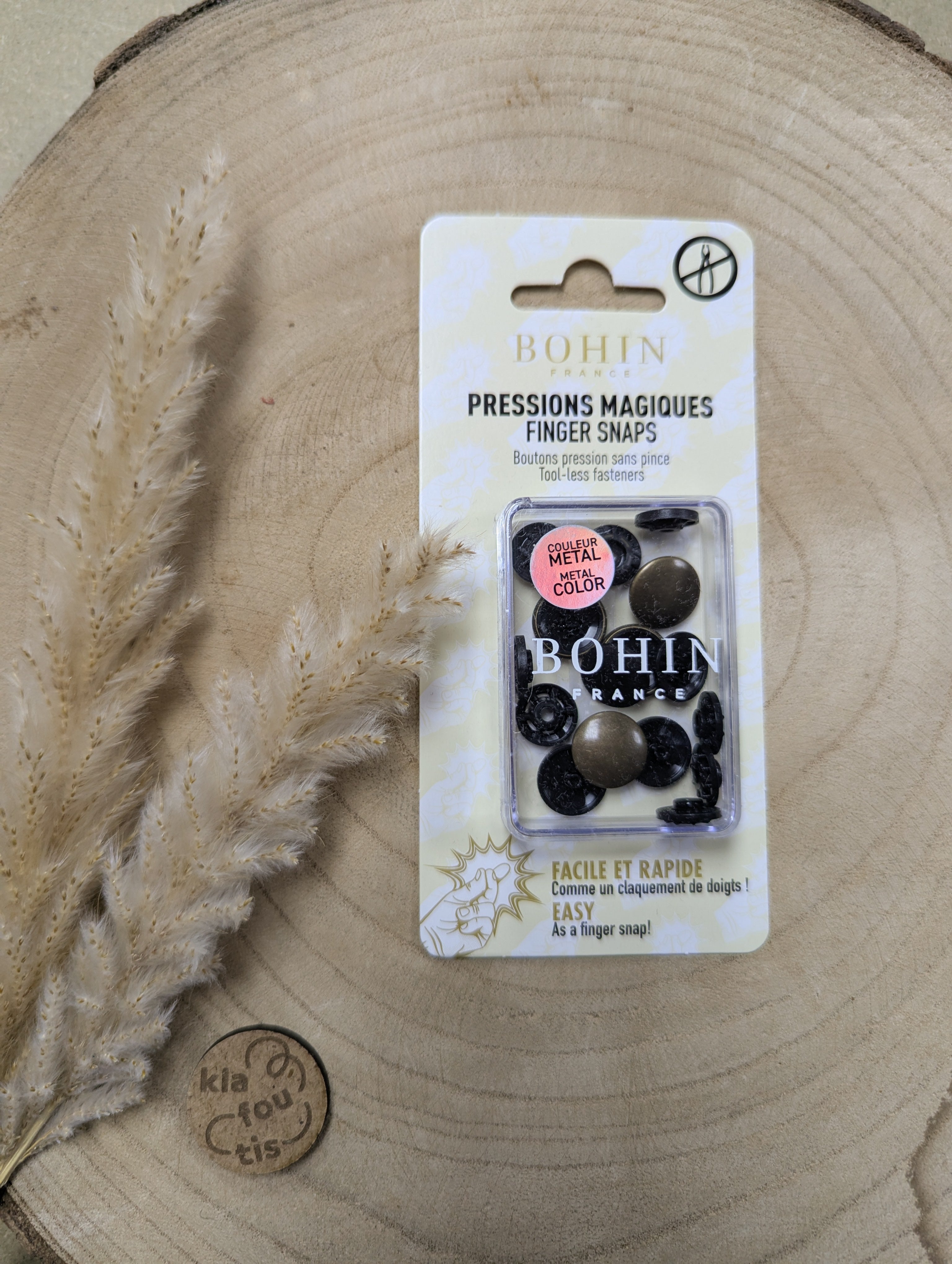 Pressions magiques sans pince Bohin - or vieilli