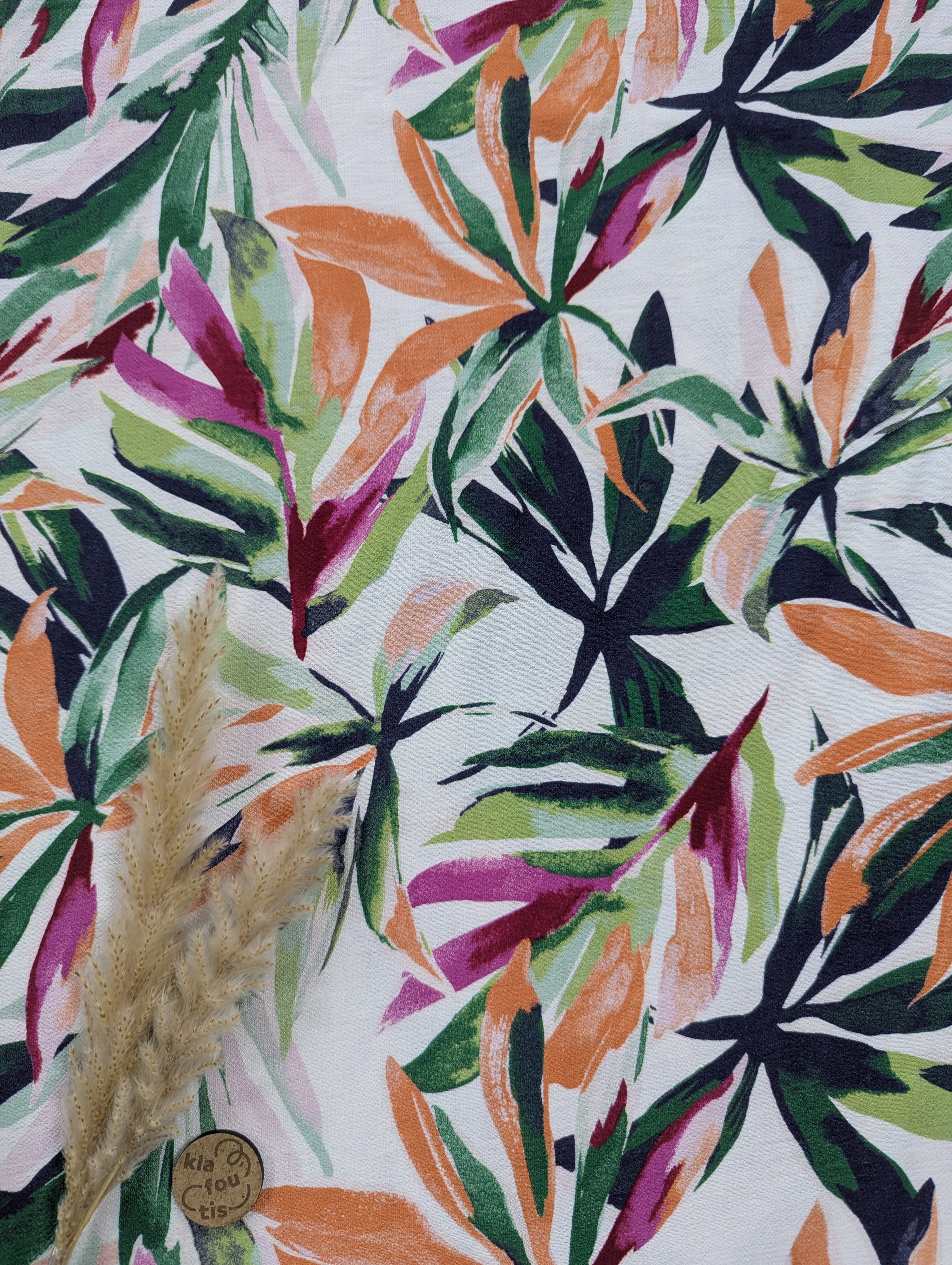 Crêpe de viscose écru - nature joyeuse