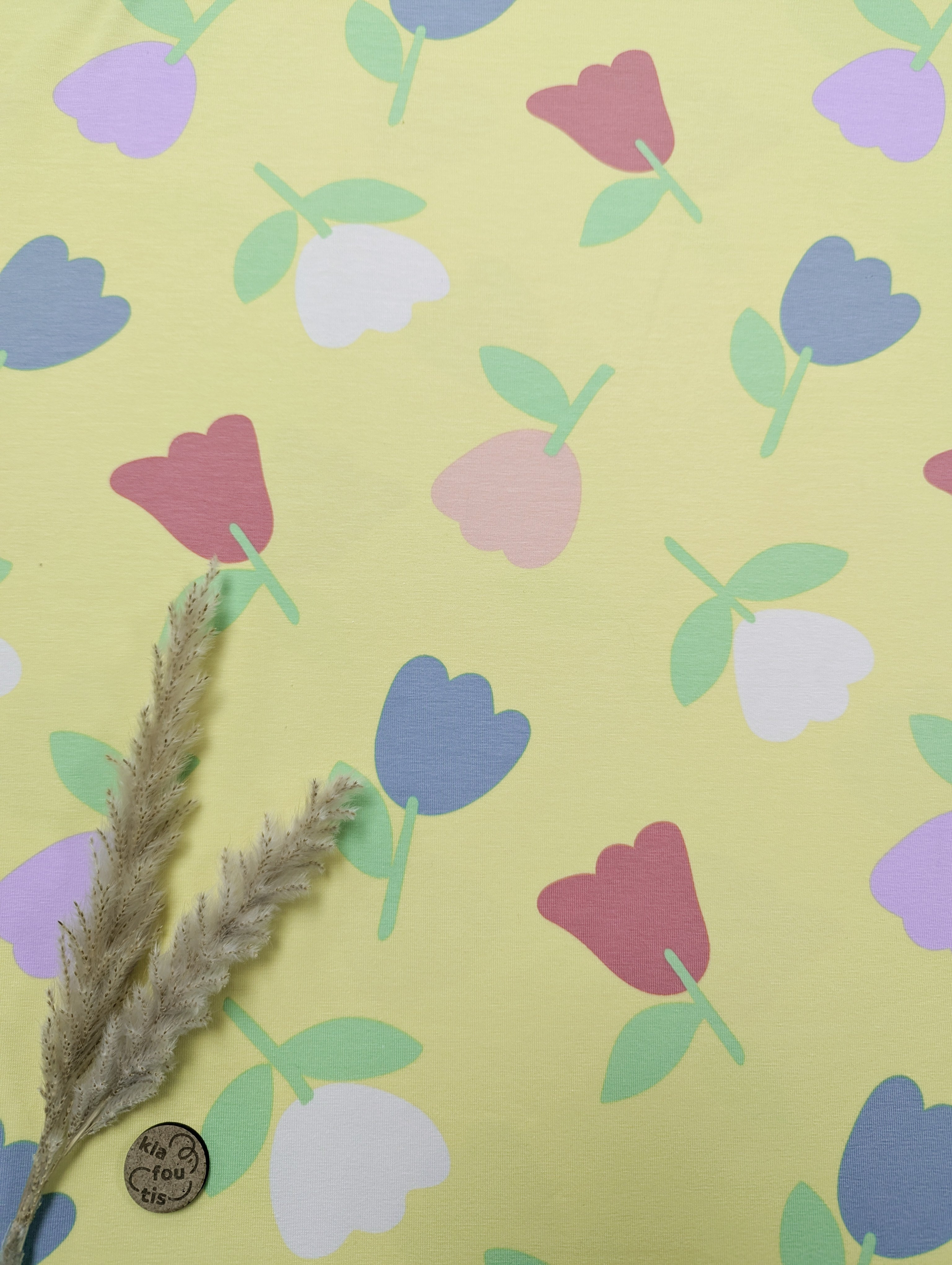 Jersey de coton jaune - comme des tulipes