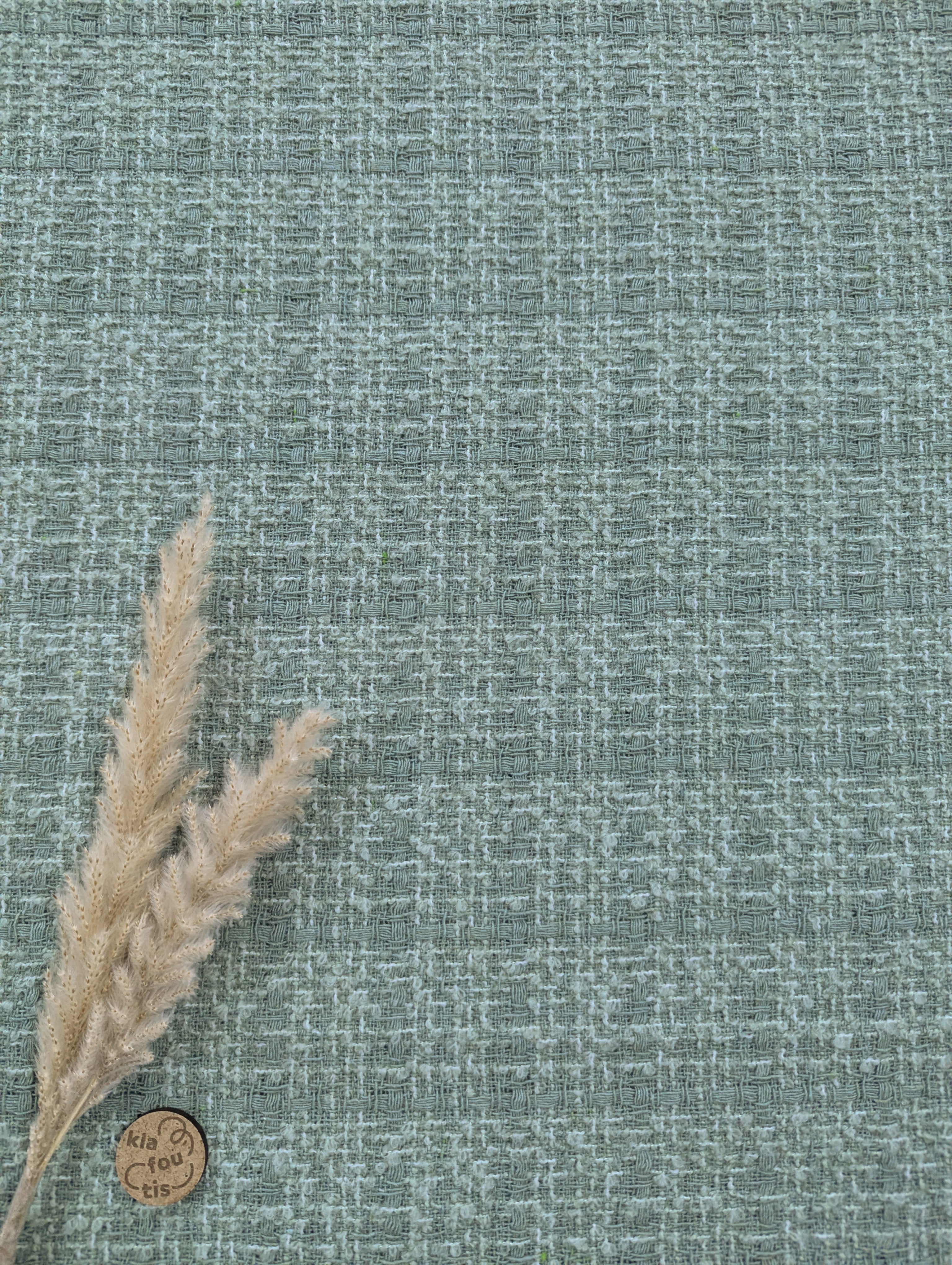 Tweed de luxe effet Chanel - vert eucalyptus