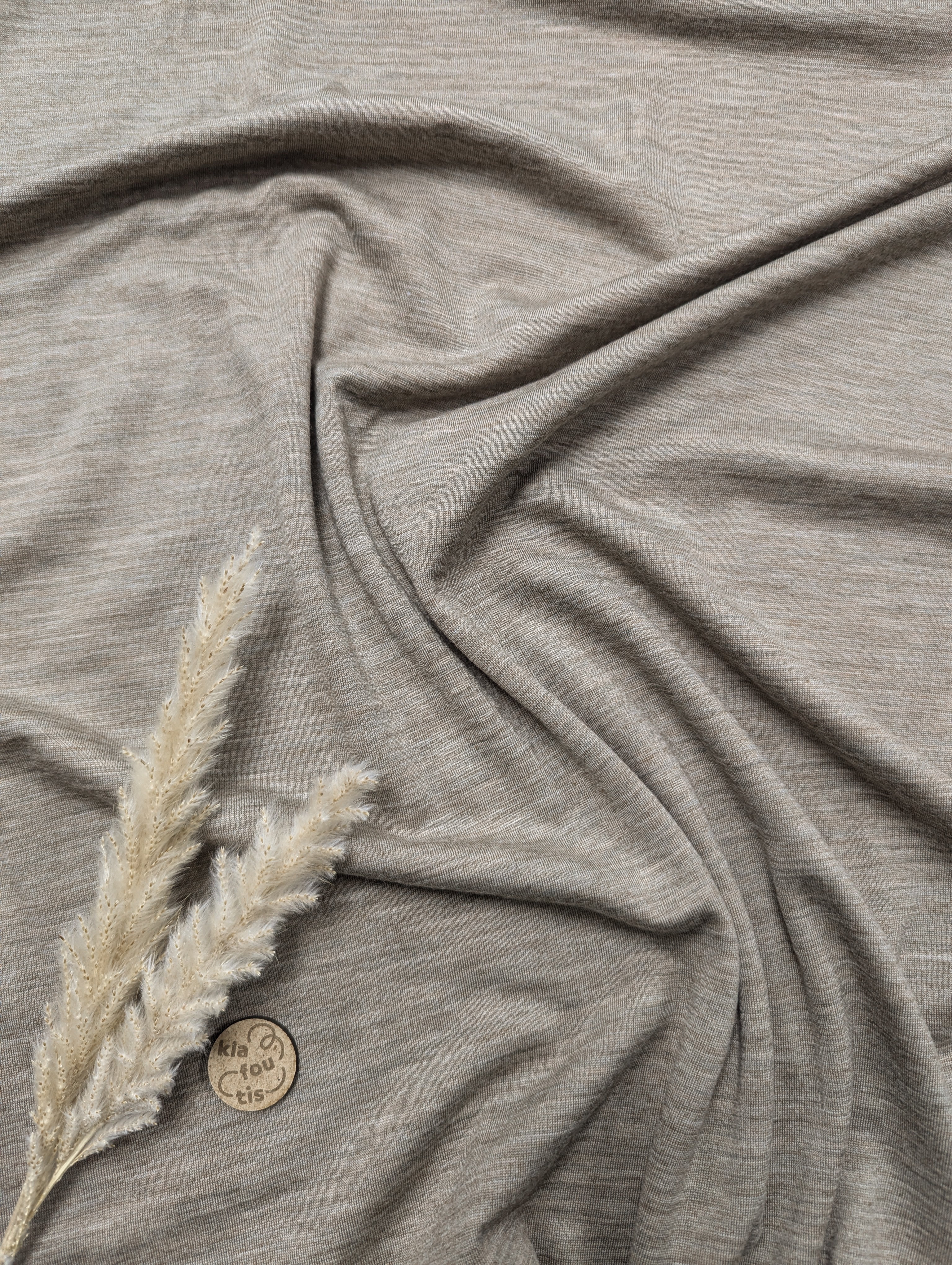 Jersey 100% laine mérinos léger désert - TISSU D