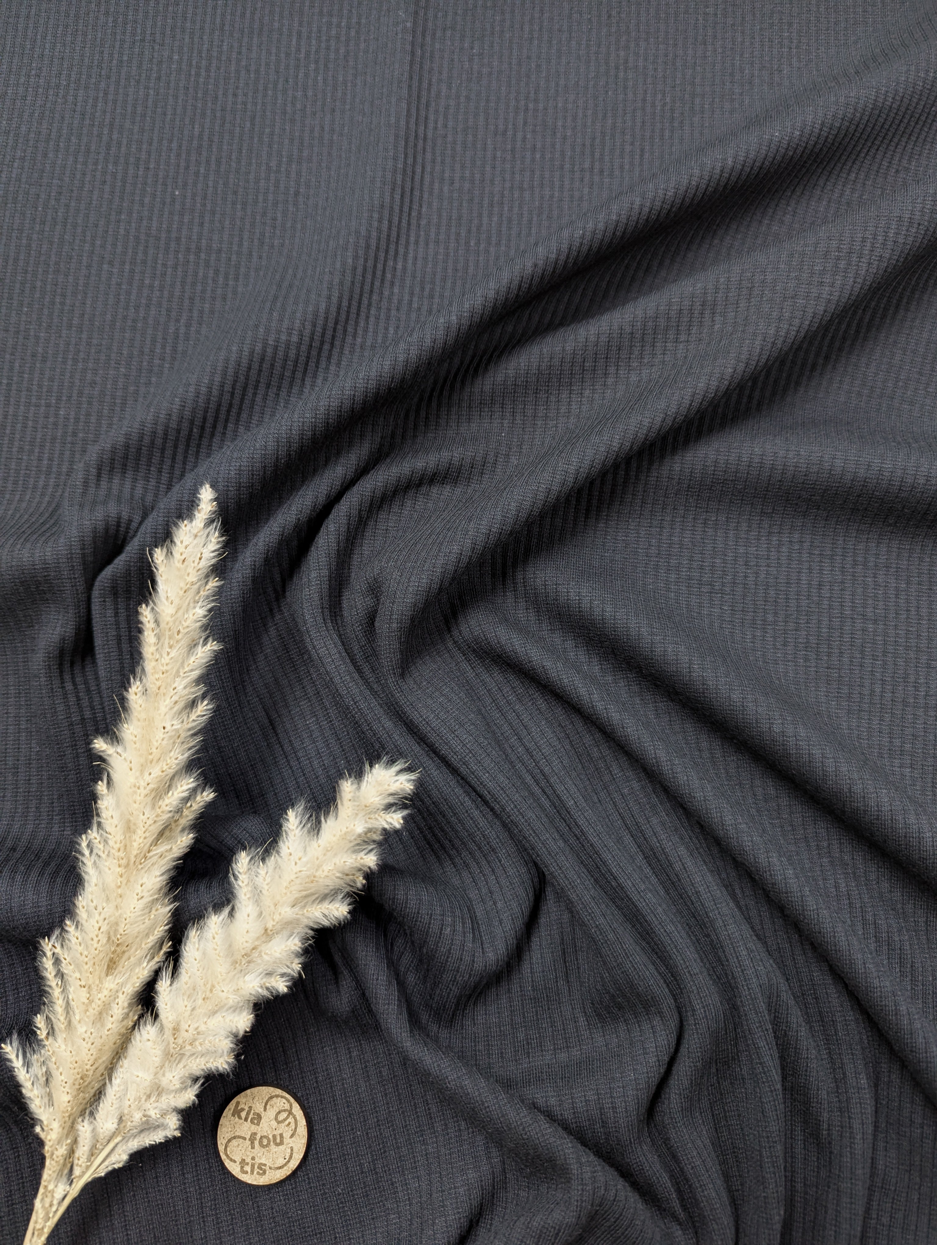 Jersey de coton rib - noir