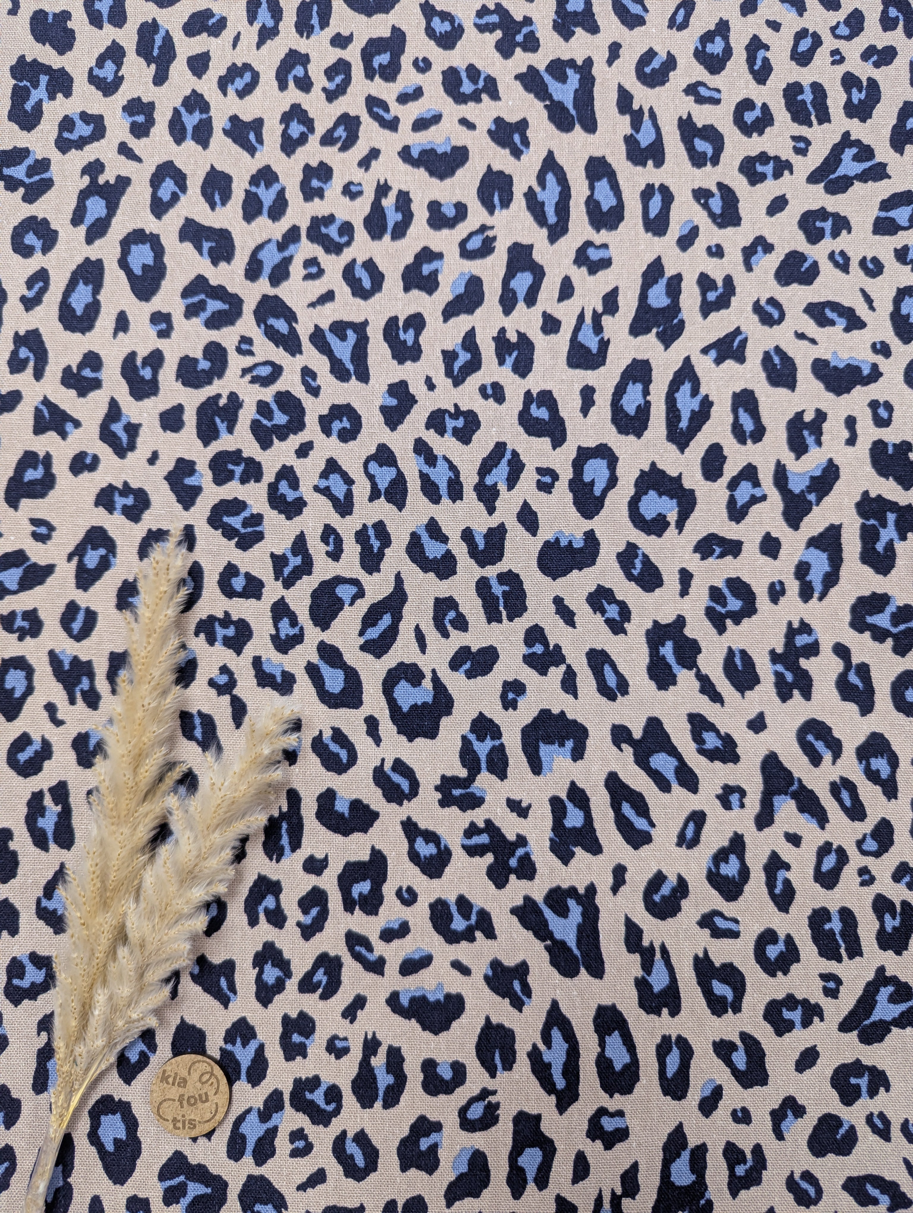 Lin viscose taupe - Graou bleu ciel