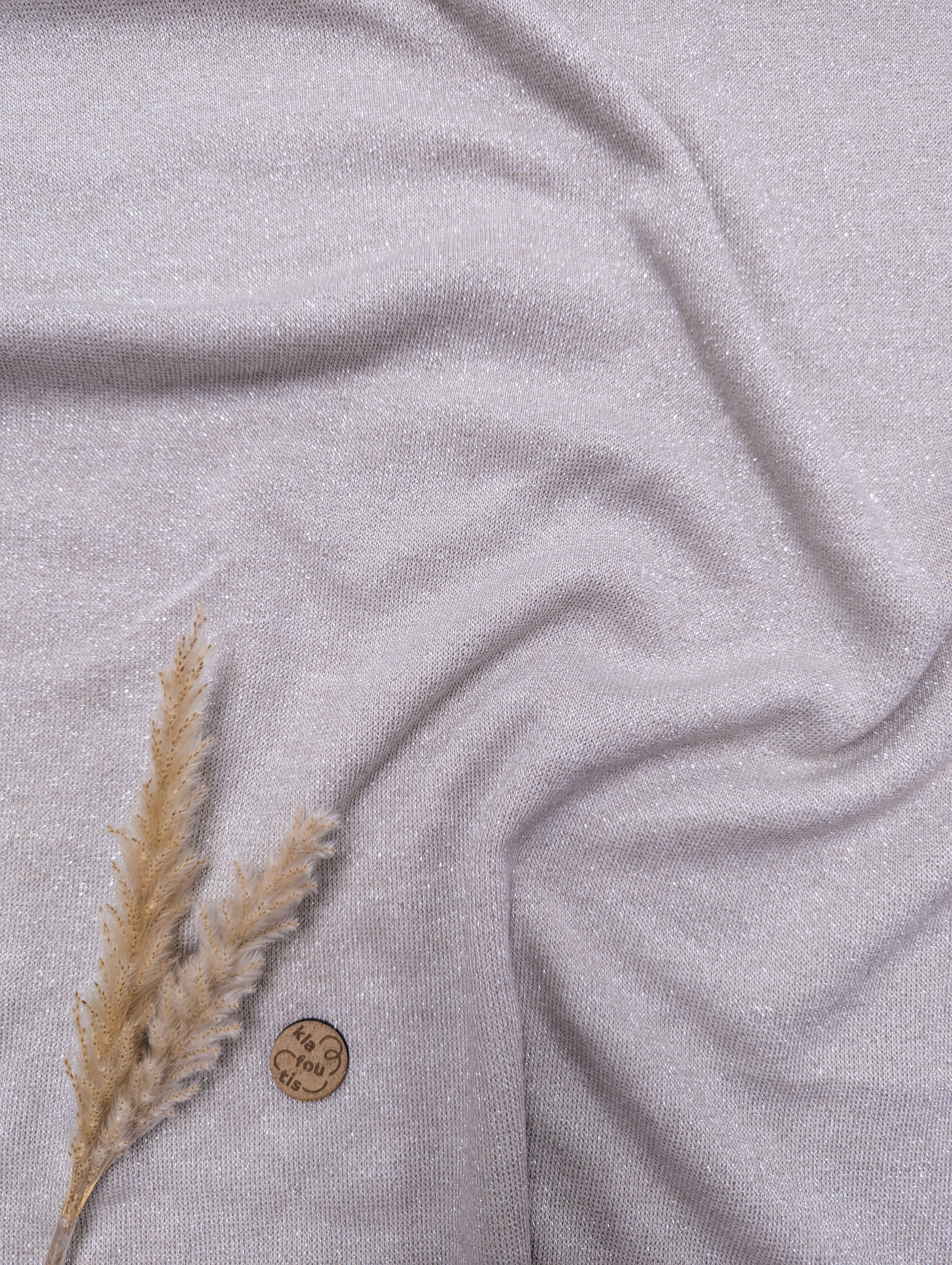 Maille tricot lurex - écru argenté